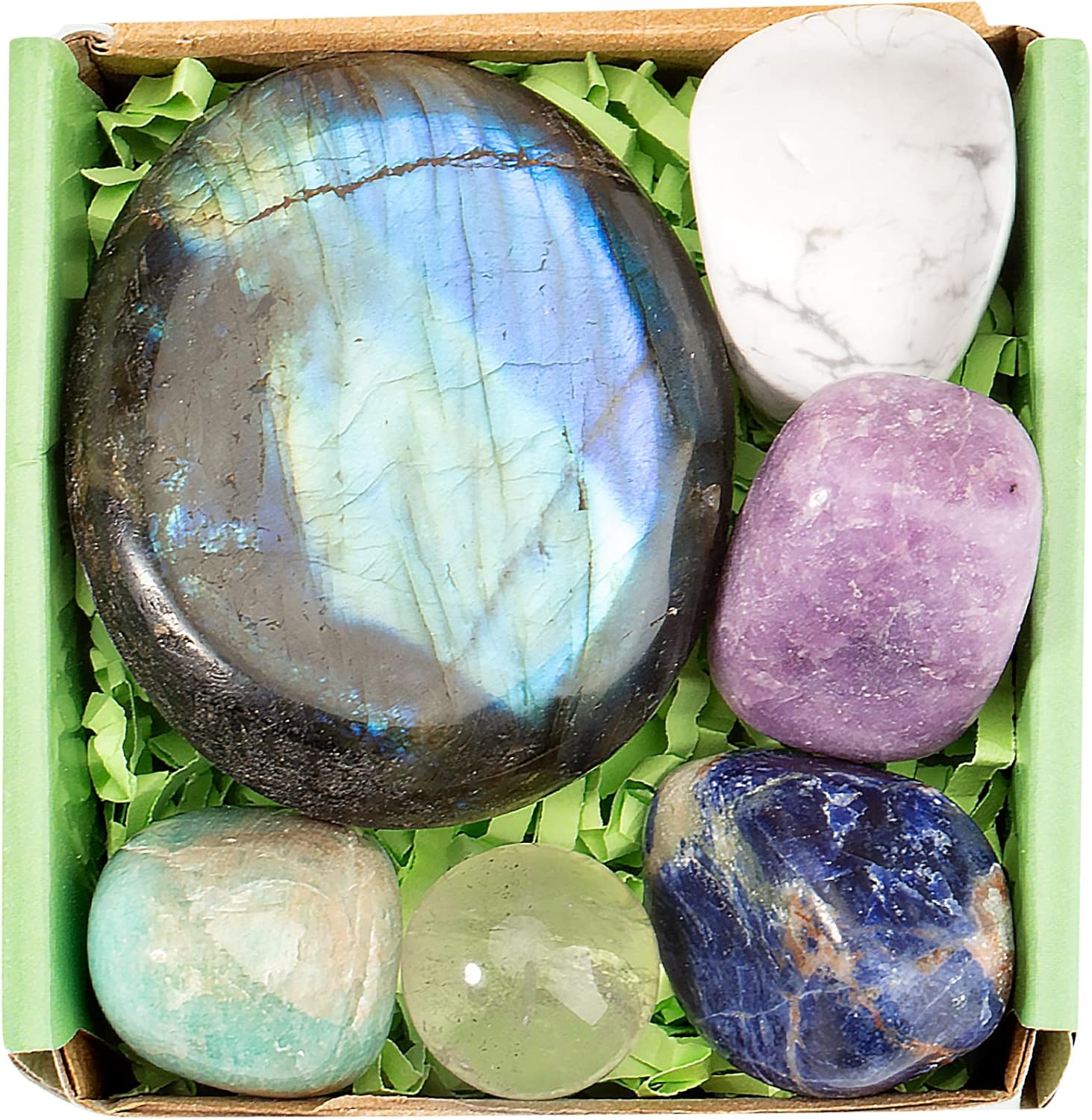 QianCannaor Crystals Healing Stones Set, Natural Minerals and Gemstones for Anxiety, Relaxation, Stress, Crystal Therapy, Meditation, Reiki, Healing Crystal Gift Set