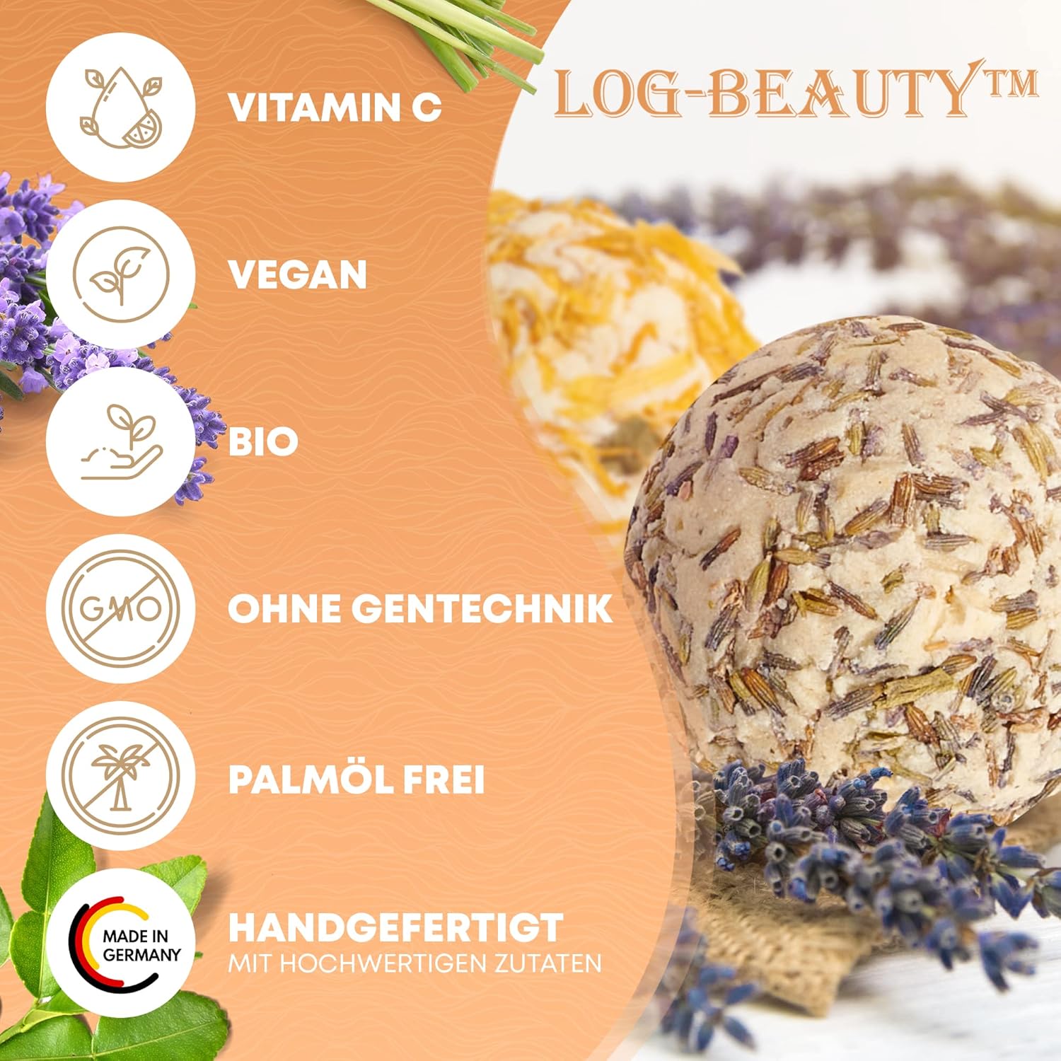 7 BIO Badebomben - Badekugeln Geschenkset mit Vitamin C - MADE IN GERMANY - Vegan - Wellness-Badezusatz-Set - Geschenke für Männer und Frauen - Muttertagsgeschenk