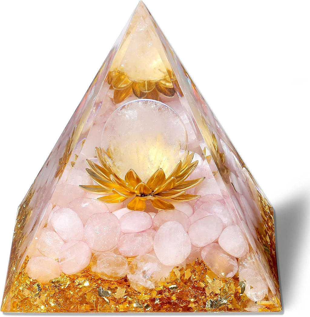 Orgonit Pyramide Rosenquarz Edelsteine Lotus Pyramiden Positive Energie Kristalle Heilsteine Bringt Glück Pyramide Weihnachten Spirituelle Geschenke Weihnachtsgeschenk