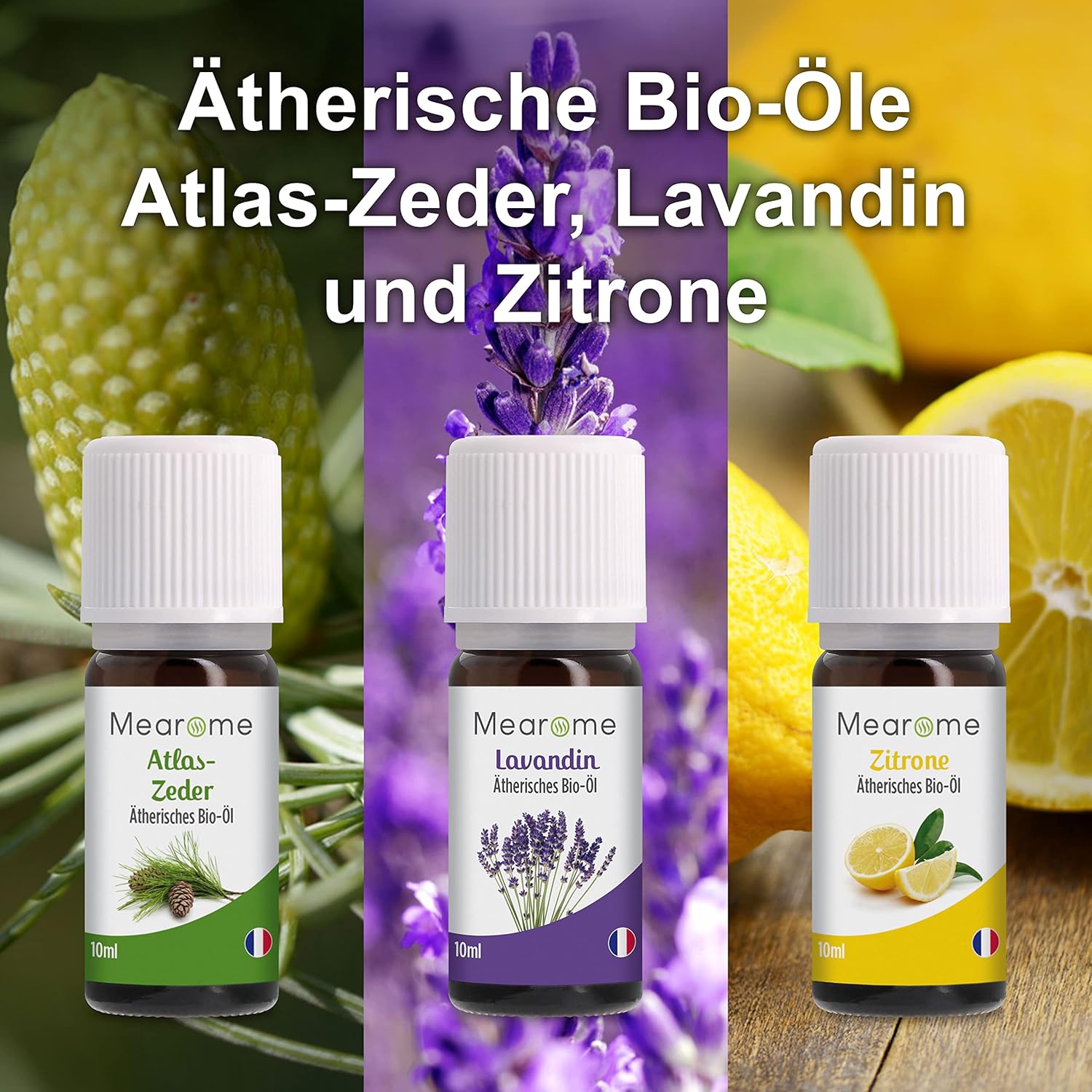 ÄTHERISCHE ÖLE SET BIO-Zertifiziert Duftöl Pur 100% Naturrein, Aroma Diffuser Ravintsara Lavendin Pfefferminzöl Zitrone Eukalyptusöl Süßorangenöl Aromatherapie Geschenk Idee Massageöle Geschenkset