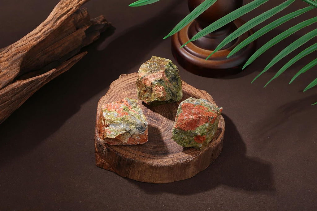 QINJIEJIE Unakite Kristall Große Rohkristalle 2 Stück 100% Rohstein natürliche Kristalle Premium Wasserstein für Meditation Reiki Dekosteine Cabbing Brunnenfelsen Polieren Wicca