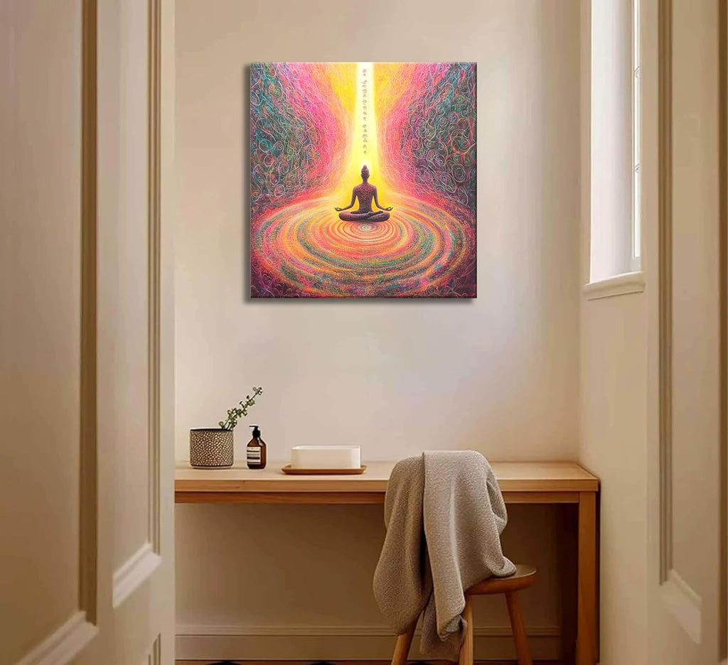 Kyczmys Chakra Chart Canvas Wall Art Zen Reiki Infographic Energy Healing Meditation Paintings Pictures Wall Decor Poster Artwork for Bedroom Yoga Studio Office Spa Home Decoration