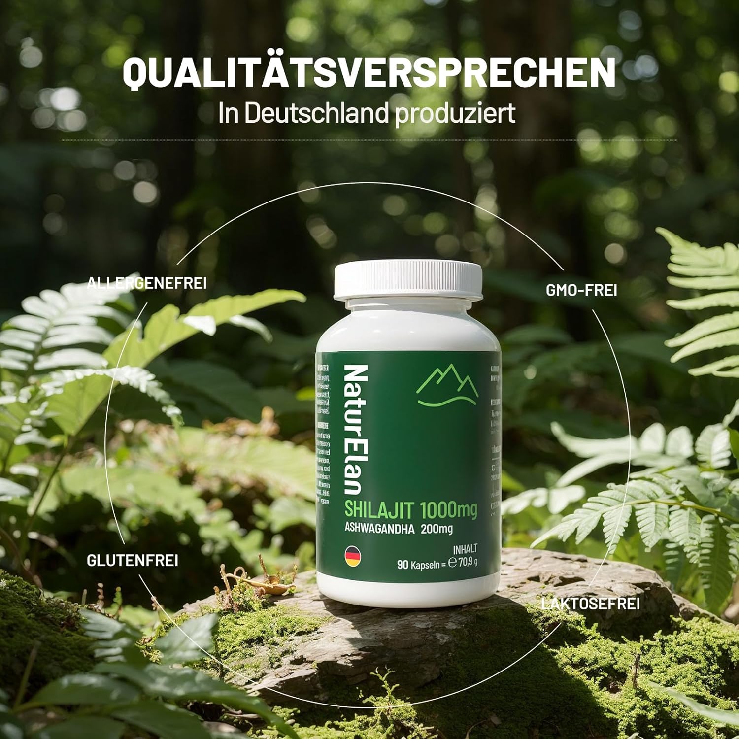 Shilajit kapseln Original Himalaya Mumijo - 1000mg pro Tagesdosis, mit Ashwagandha, vegan & laborgeprüft