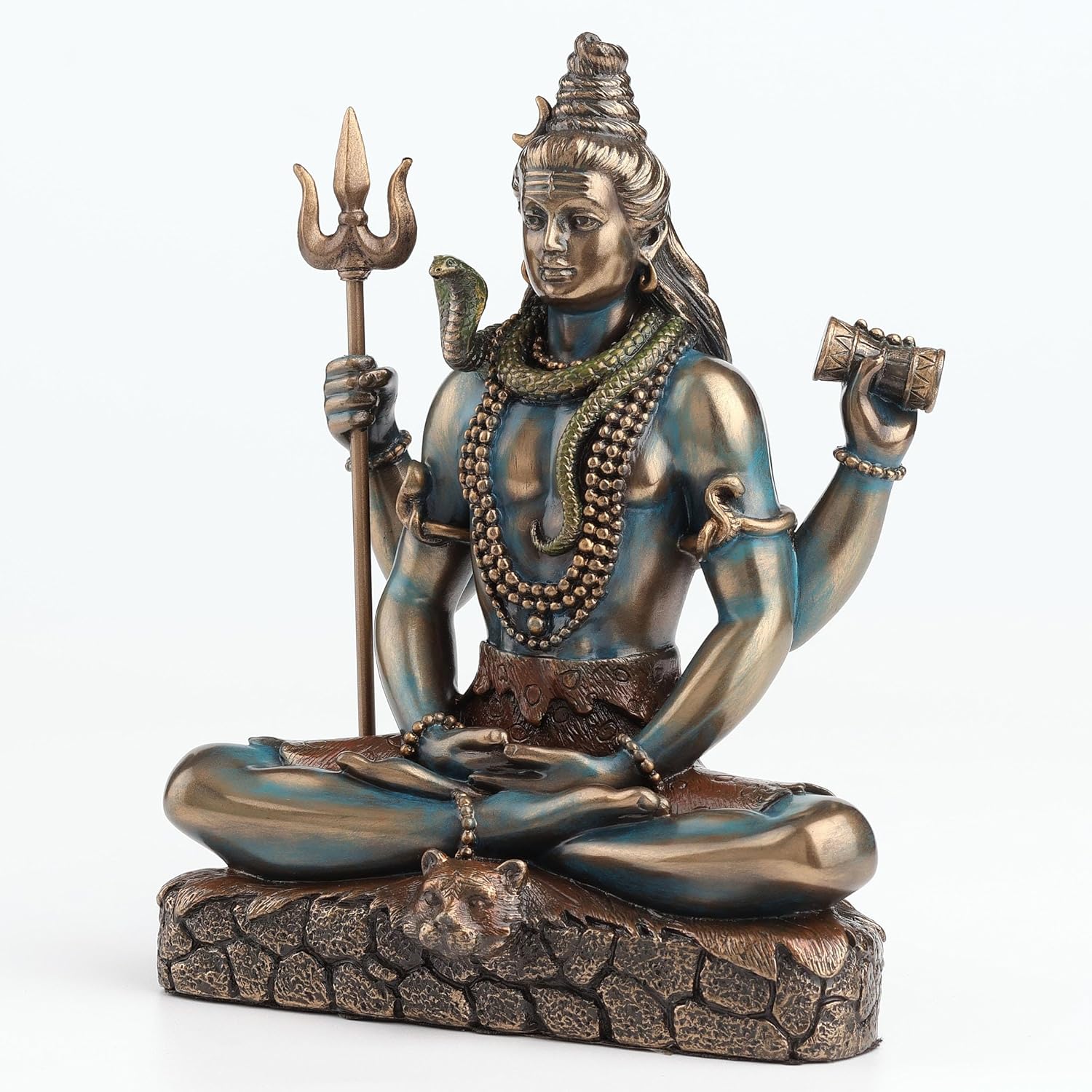 Veronese Design Lord Shiva Statue 6.25 Inch - Hindu God Meditation Figurine in Lotus Pose - Cold Cast Bronze Finish Resin Sculpture - Spiritual Home Decor & Religious Gift for Collectors