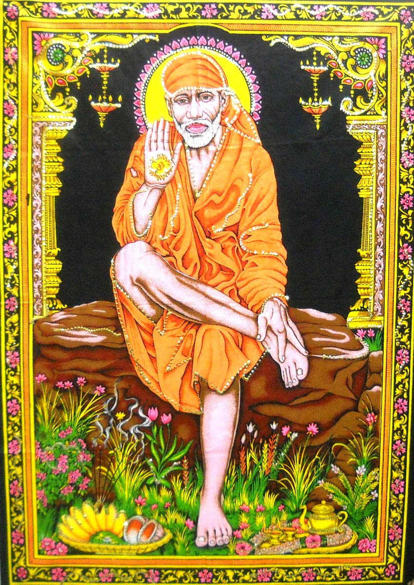 Ram Darbar religious batik Cotton Wall Hanging Painting : Size 43"x30" Inches