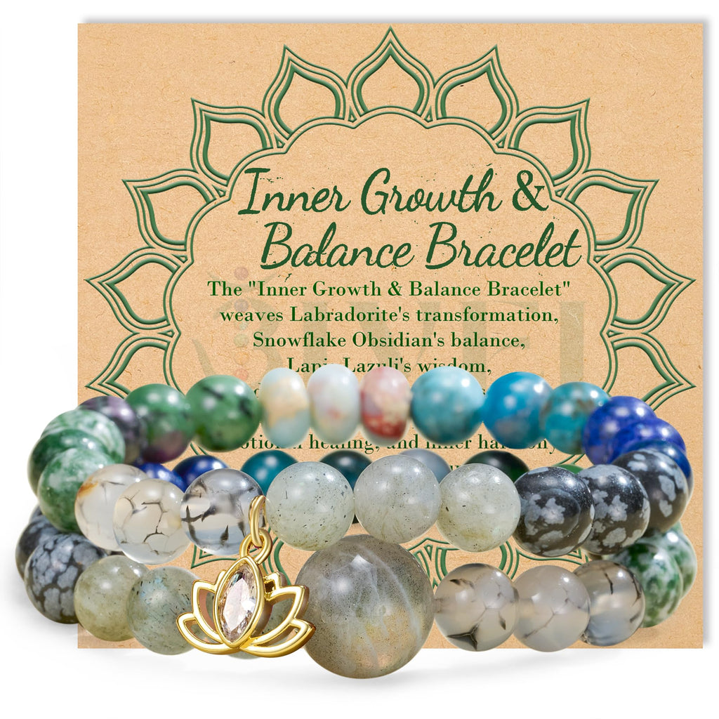 Bivei Naturstein Chakra Armband - Echte Edelsteine, Damen Kristall Armband mit Lebensbaum-Anhänger, Yoga Energie Armband für Damen, 7 Chakren Heilstein-Armband, Valentinstagsgeschenk für sie/ihn