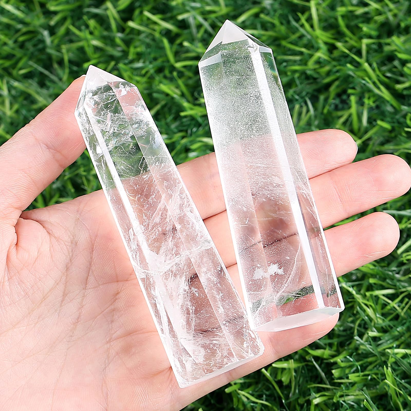 XIANNVXI 2" Amethyst Kristalle Heilung Kristall Wand Edelsteine Steine Turm Natürliche Hexagonal Punkt Stäbe Meditation Energie Therapie Steine