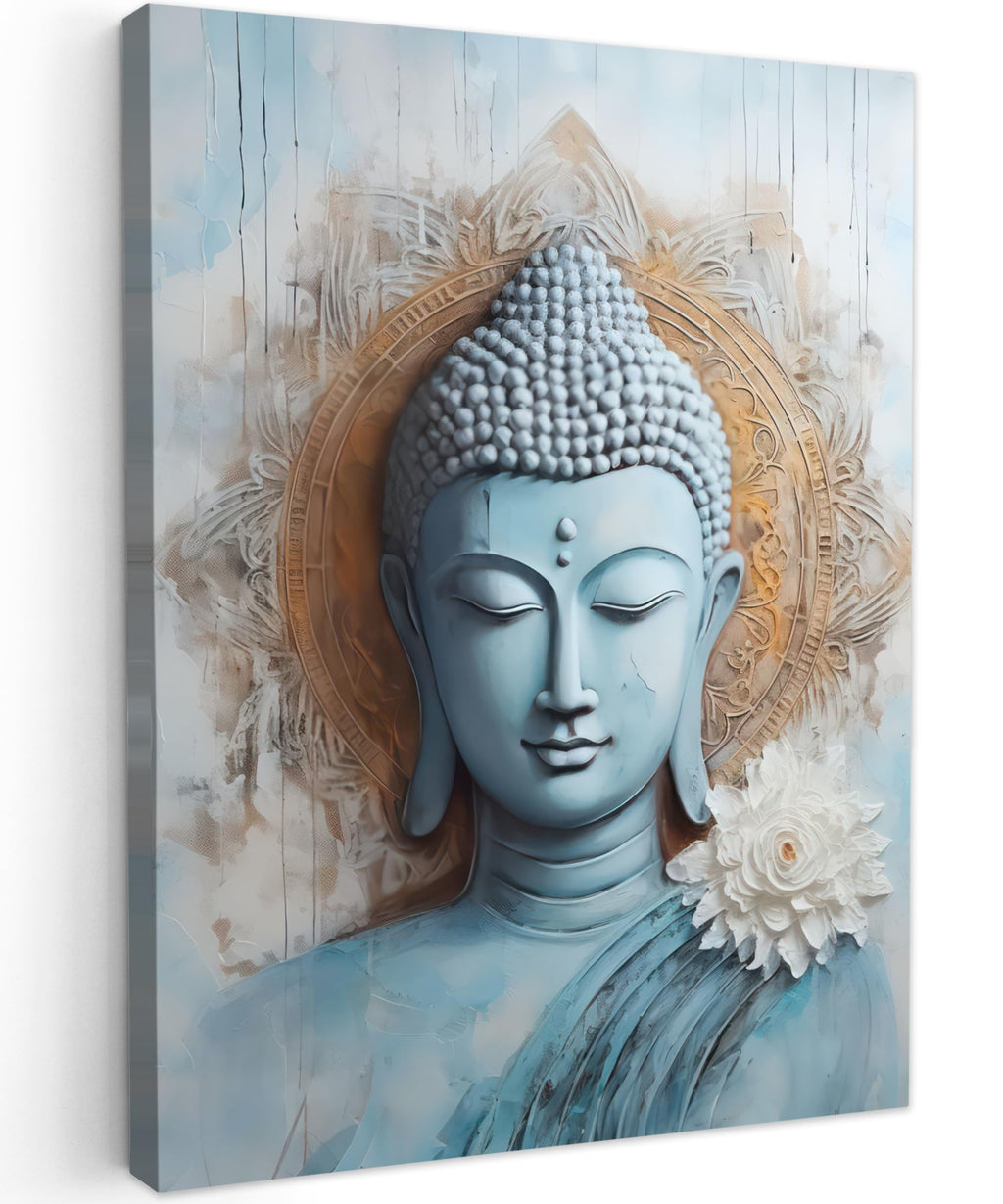 MuchoWow© Wall Pictures Large 120 x 80 cm XXL Bedroom Home Decoration Home Picture Living Room Photo Canvas Wall Pictures Canvas Wall Decor Buddha - Zen - Gold - Luxury - Spiritual