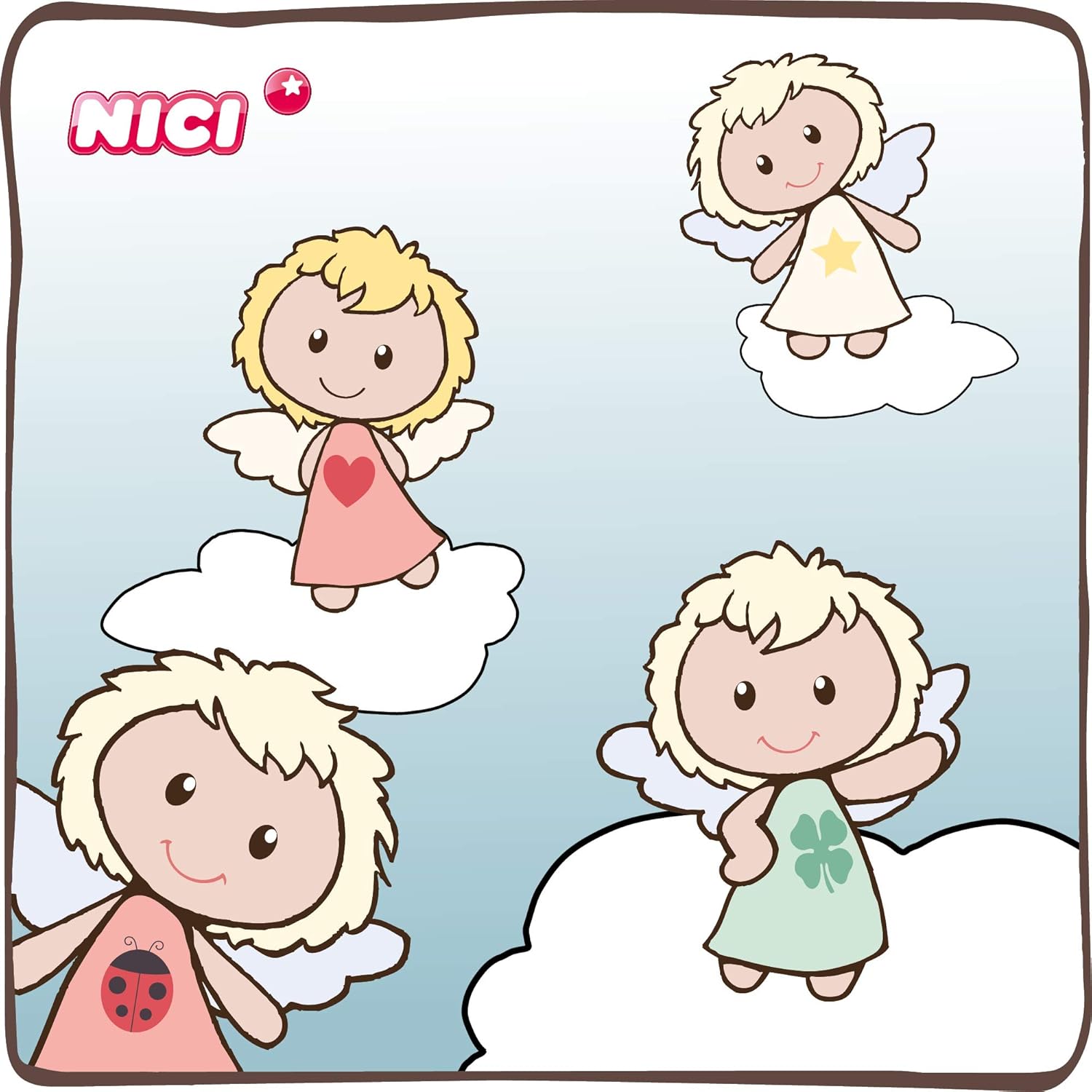 NICI Schlüsselanhänger Schutzengel „Bin immer bei dir“, Glücksbringer Engel I Schutzengel mit Herz I Engel Schlüsselanhänger für Schlüsselband, Schlüsselbund & Schlüsselkette I 34554, 7 cm