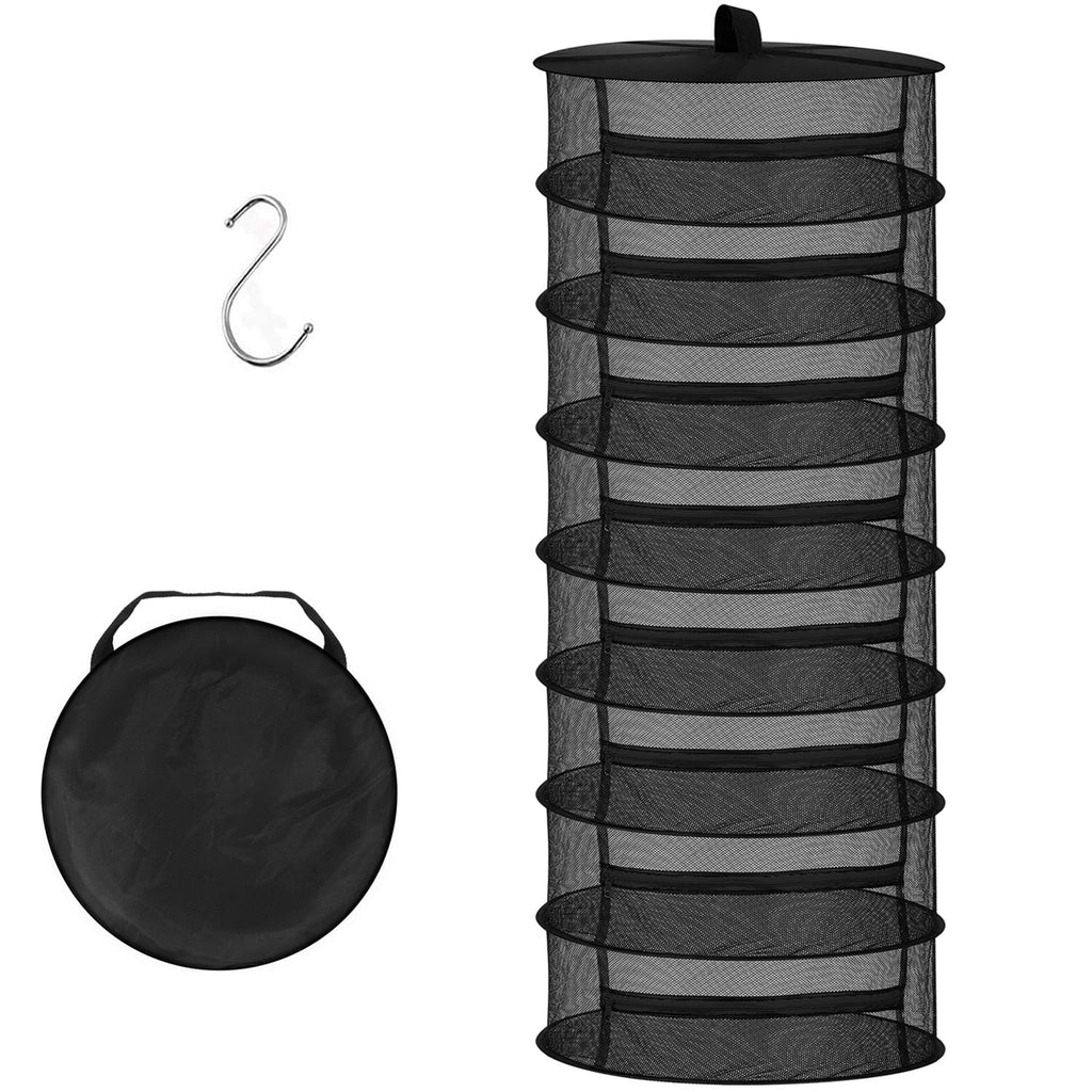 Desy & Feeci Tockennetz Kräuter 4-lagiger Hängendes Kräuter Trockengestell Trockennetz mit Reißverschlüssen, Schwarz, 60x80cm