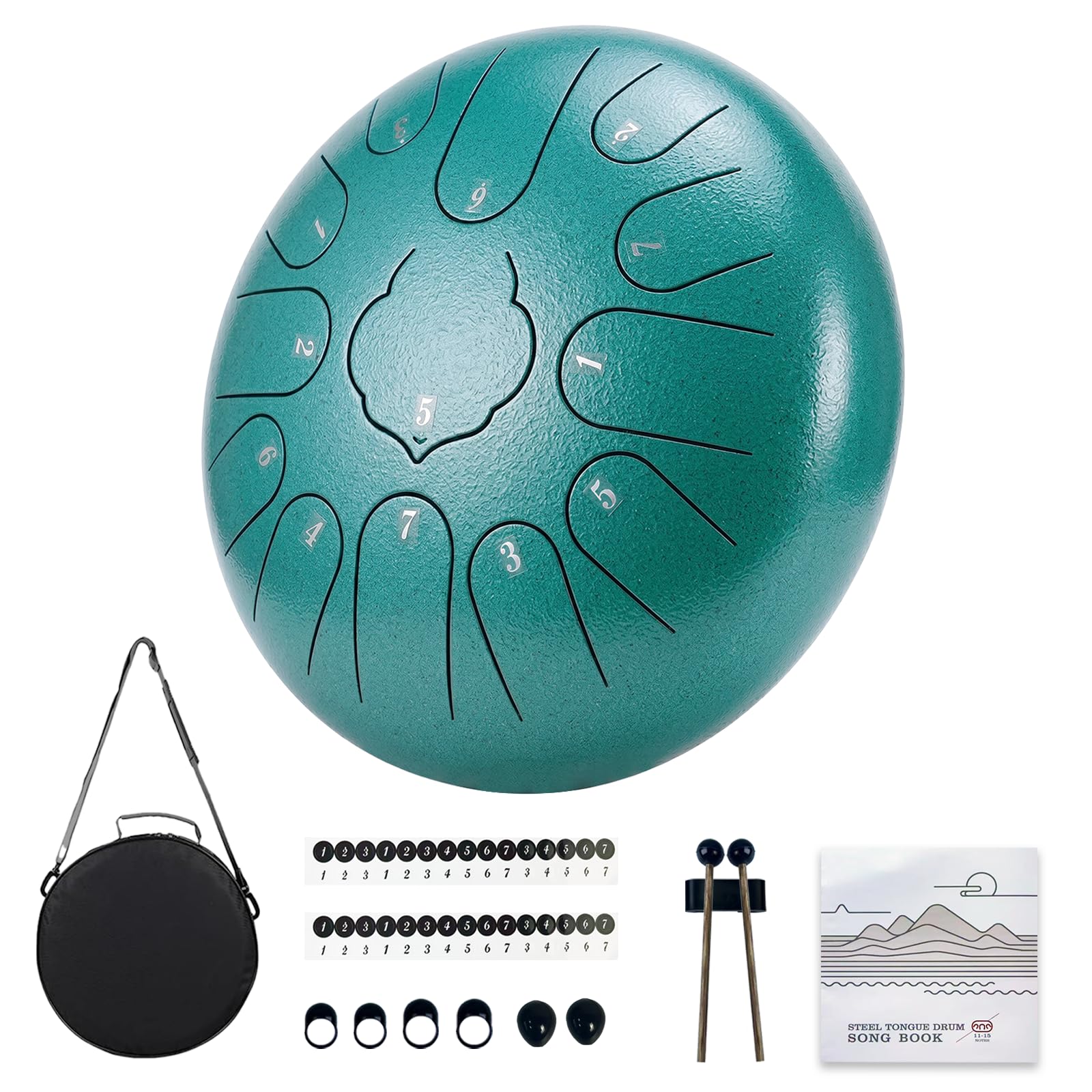 TUOKING Steel Tongue Drum 6 Inch 8 Notes D Major Rain Drum for Outside