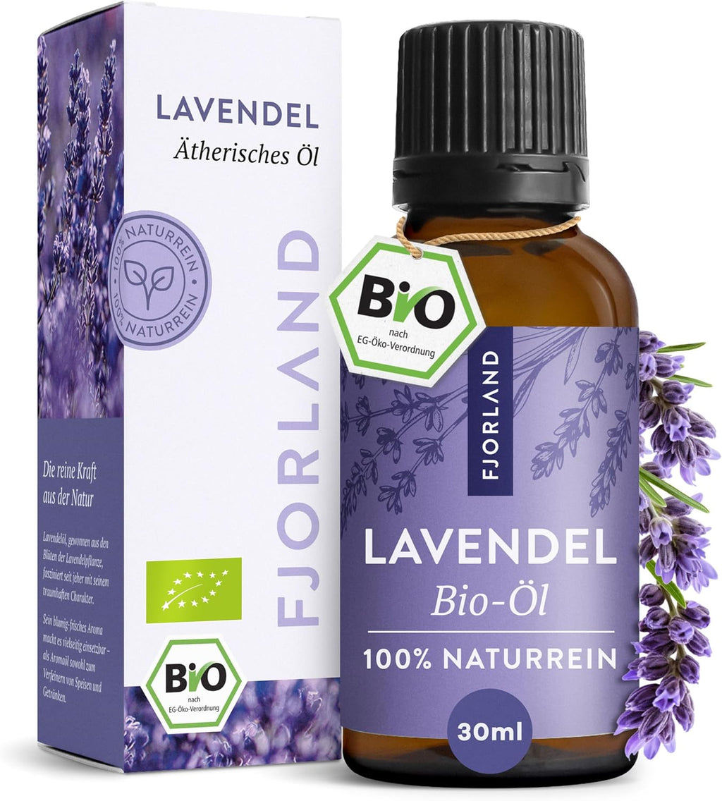 Bio Lavendelöl 100% Naturreiner Lavandula Angustifolia - Ätherisches Öl Beruhigender Lavendel-Duft für Aromatherapie - Ideal für Diffuser & Hautpflege