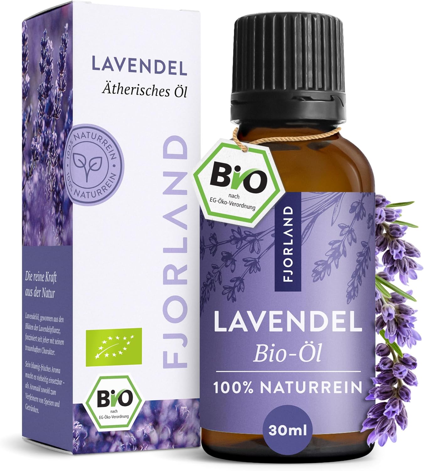 Bio Lavendelöl 100% Naturreiner Lavandula Angustifolia - Ätherisches Öl Beruhigender Lavendel-Duft für Aromatherapie - Ideal für Diffuser & Hautpflege