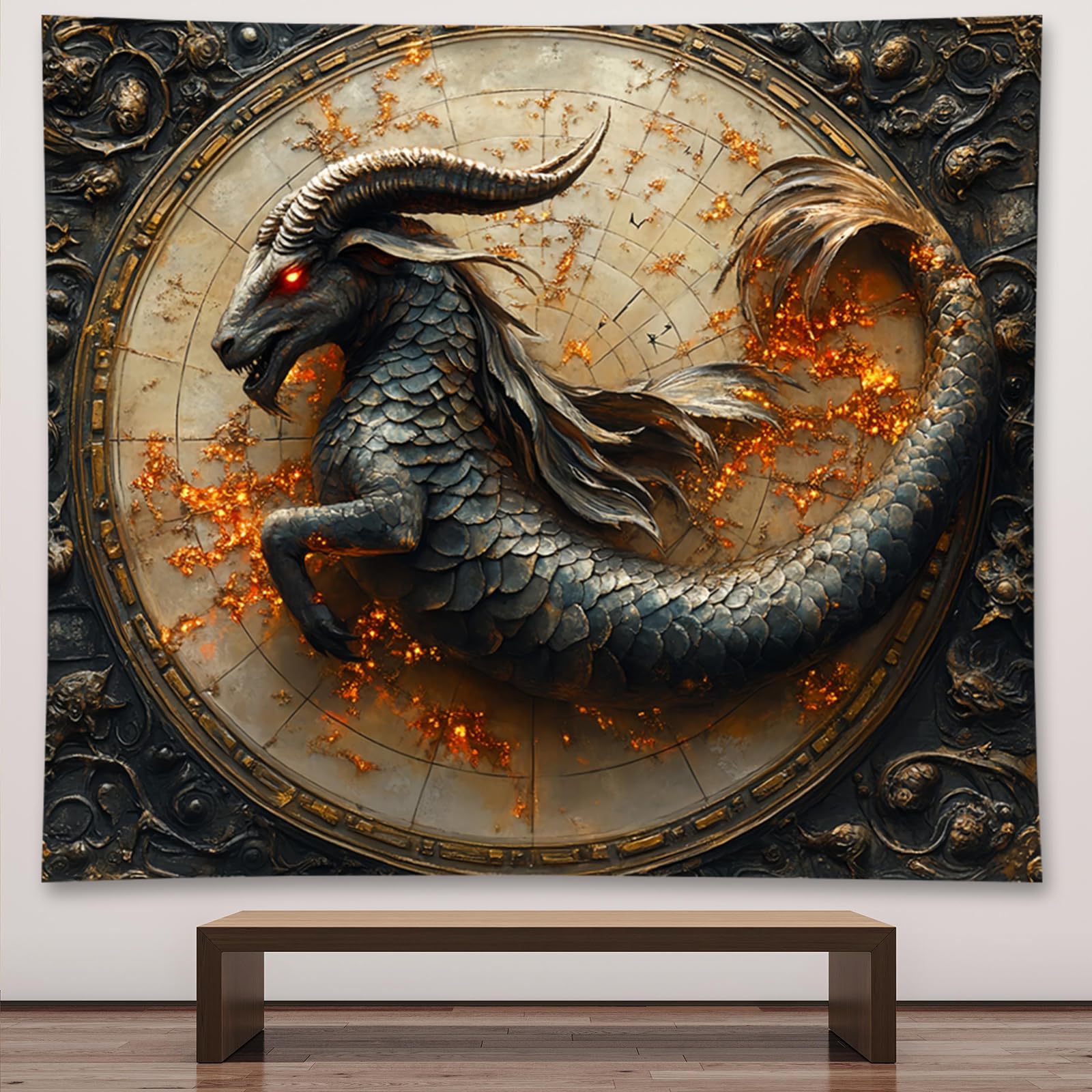 Liuzhouzai Vintage Zodiac Gemini Tapestry Wall Hanging Astrology Home Decoration Aesthetics Suitable for Bedroom Living Room Dormitory Office Wall Decor 80x60 Inches