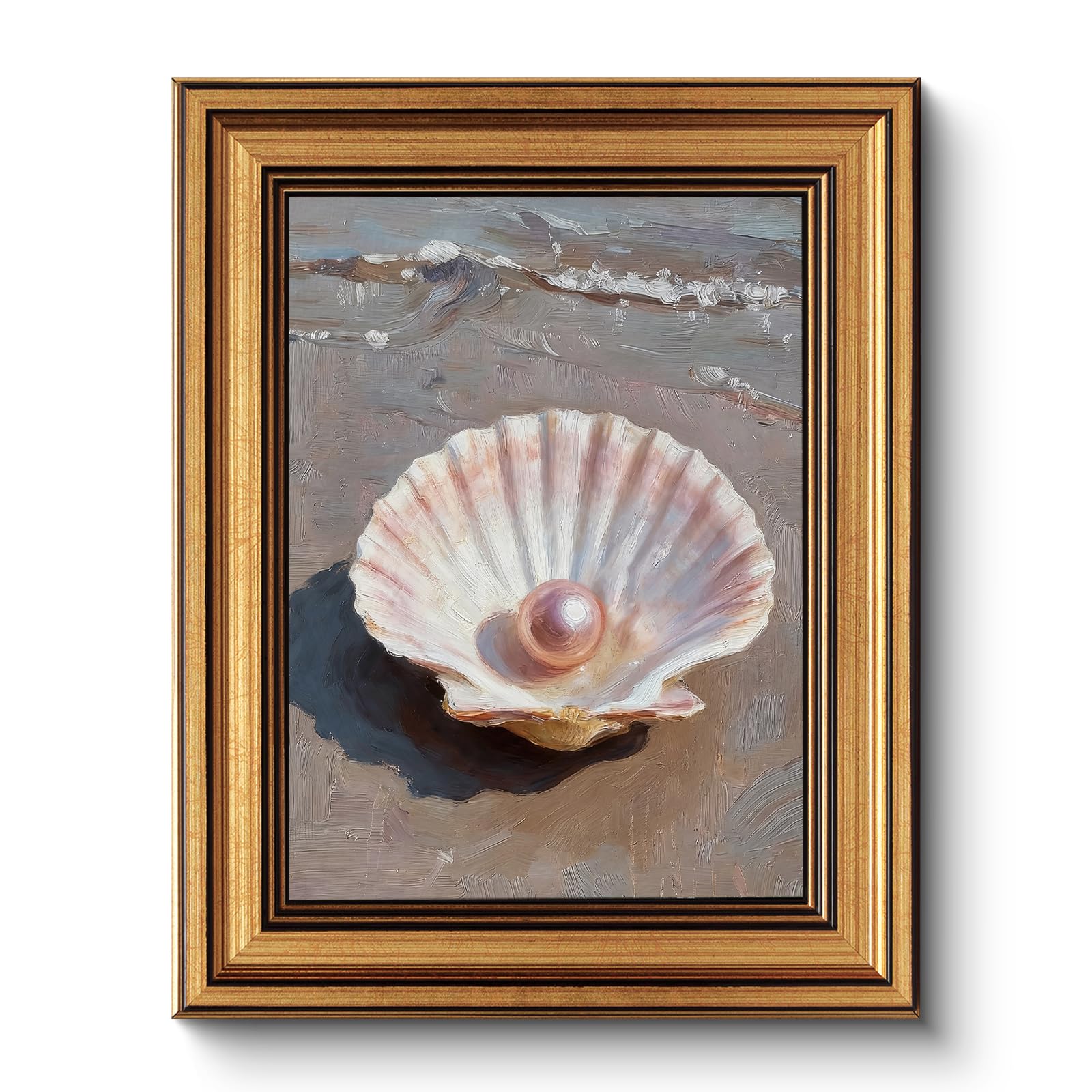 Vintage Sacred Heart of Jesus Christ Canvas Gold Framed Wall Art, 12x16 Inch Religious Oil Painting Artwork, Christian Art Print for Home Living Room Spiritual Spaces Decor