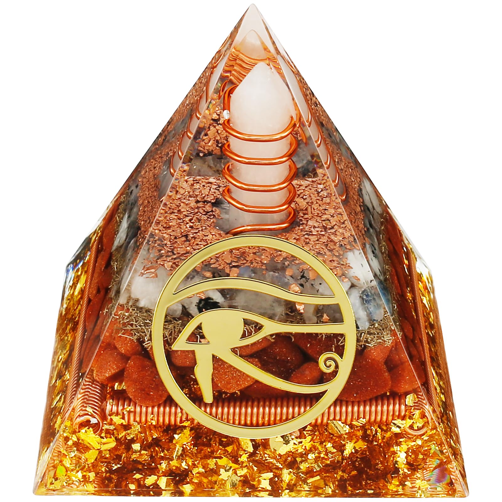 IXTIX Orgonit Pyramide Reiki Healing Natürliche Kristall, Heilkristalle für Wahrsagungsmeditation Yoga Gleichgewicht 6 * 6CM, Glückssteine für 12 Sternzeichen (Citrin)