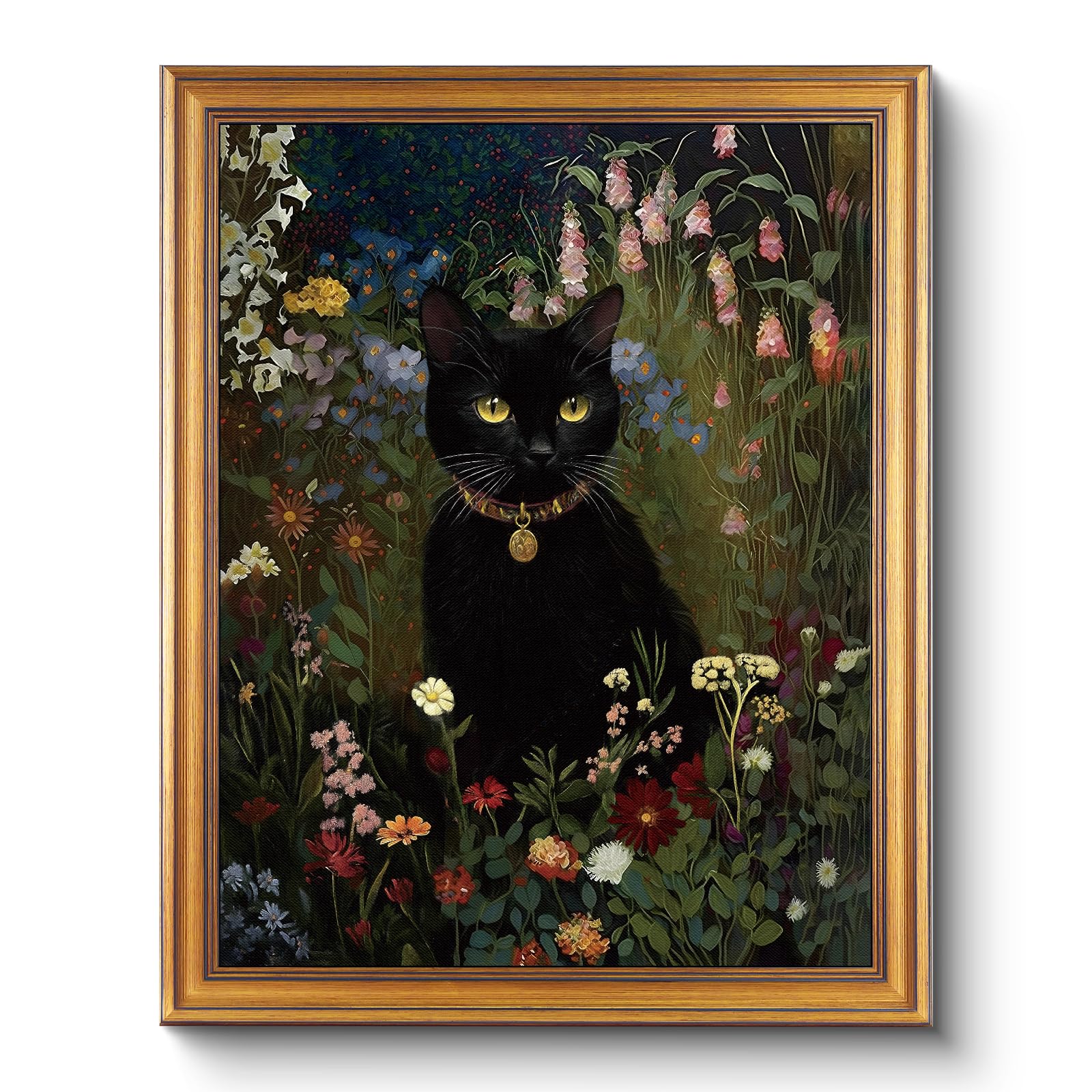 Vintage Sacred Heart of Jesus Christ Canvas Gold Framed Wall Art, 12x16 Inch Religious Oil Painting Artwork, Christian Art Print for Home Living Room Spiritual Spaces Decor