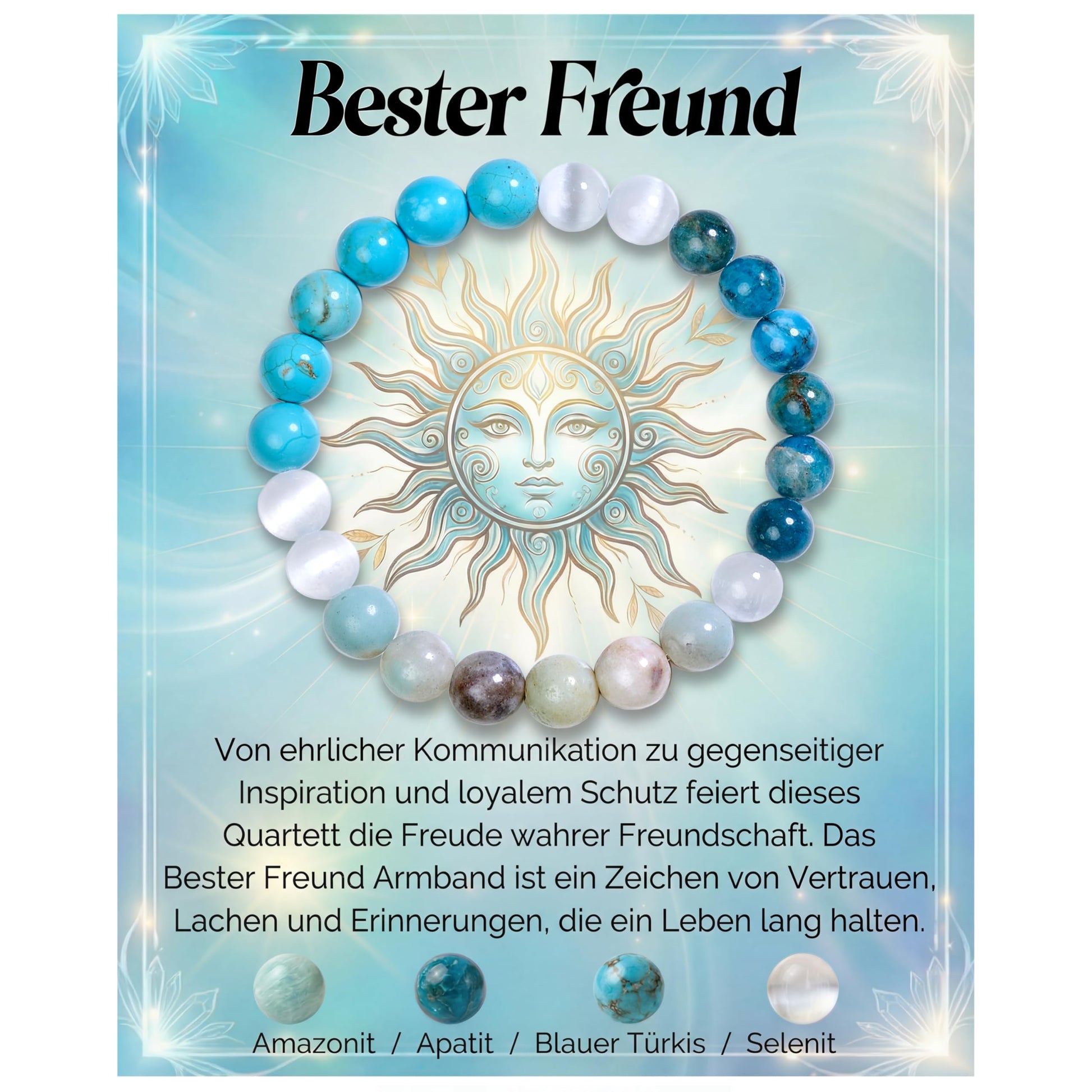Bivei Armband Stärkendes Kristall Heilungsarmband 8MM - Dehnbares Elastischer Perlenarmband für Damen & Herren als Geschen