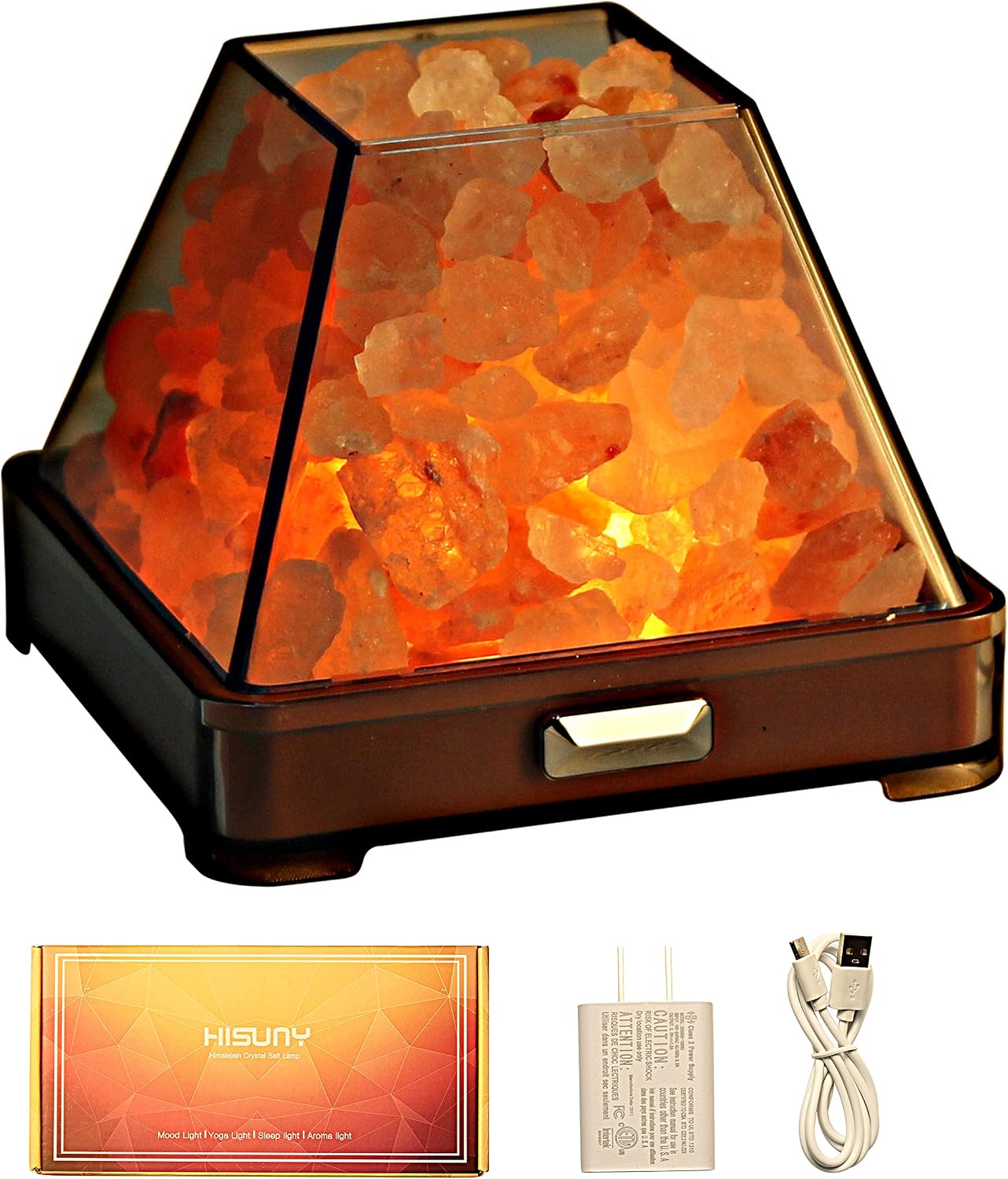 Touch Himalayan Salt Lamp with Smart Heating Essential Oil System, 6-Way Dimmable Mini USB LED Pink Natural Salt Rock Night Lamp for Home Decor Zen Gifts Salt Therapy Yoga Spa Meditation
