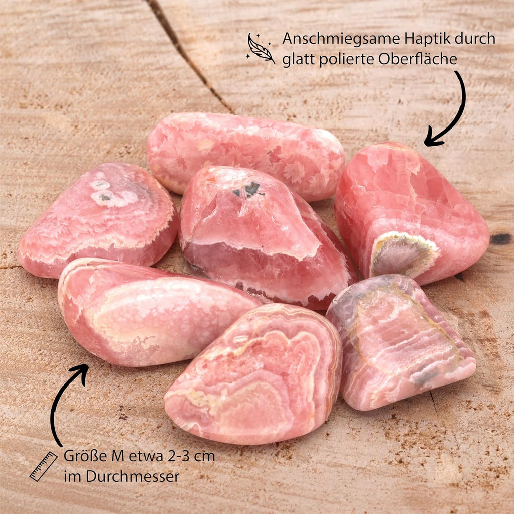Lebensquelle Plus außergewöhnliche Trommelsteine | Edelstein-Trommelstein + Edelsteinkarte | Größe M: 2-3 cm | Handschmeichler Heilstein Taschenstein