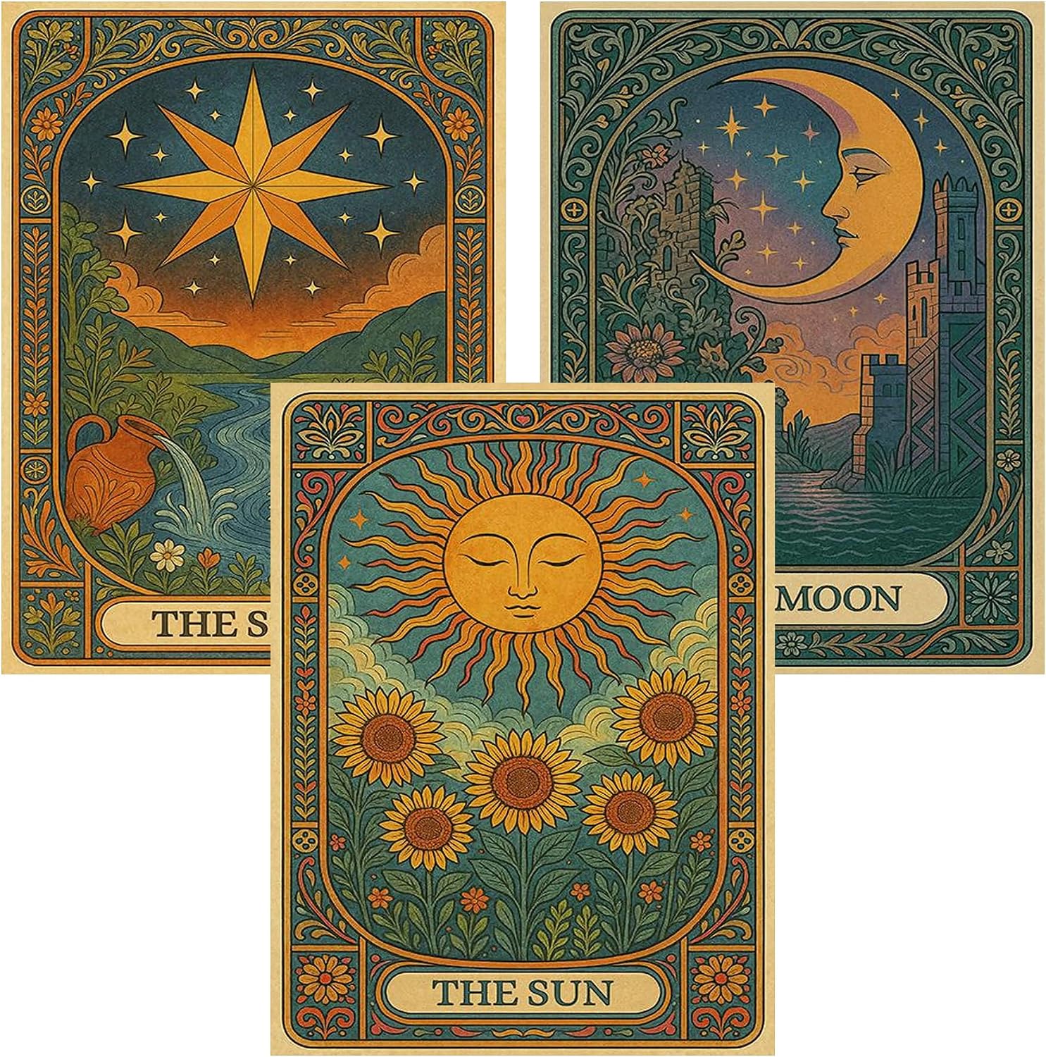 Axquilon 3 Pack Tarot Diamond Art Kits for Adults 12x16 inch