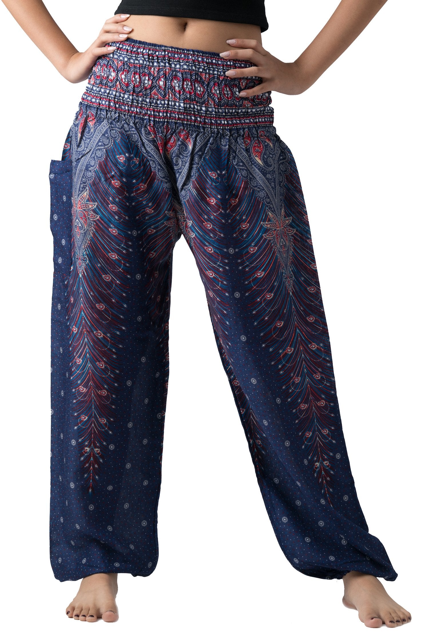 B BANGKOK PANTS Harem Pants Women Yoga Boho Clothes with Pockets