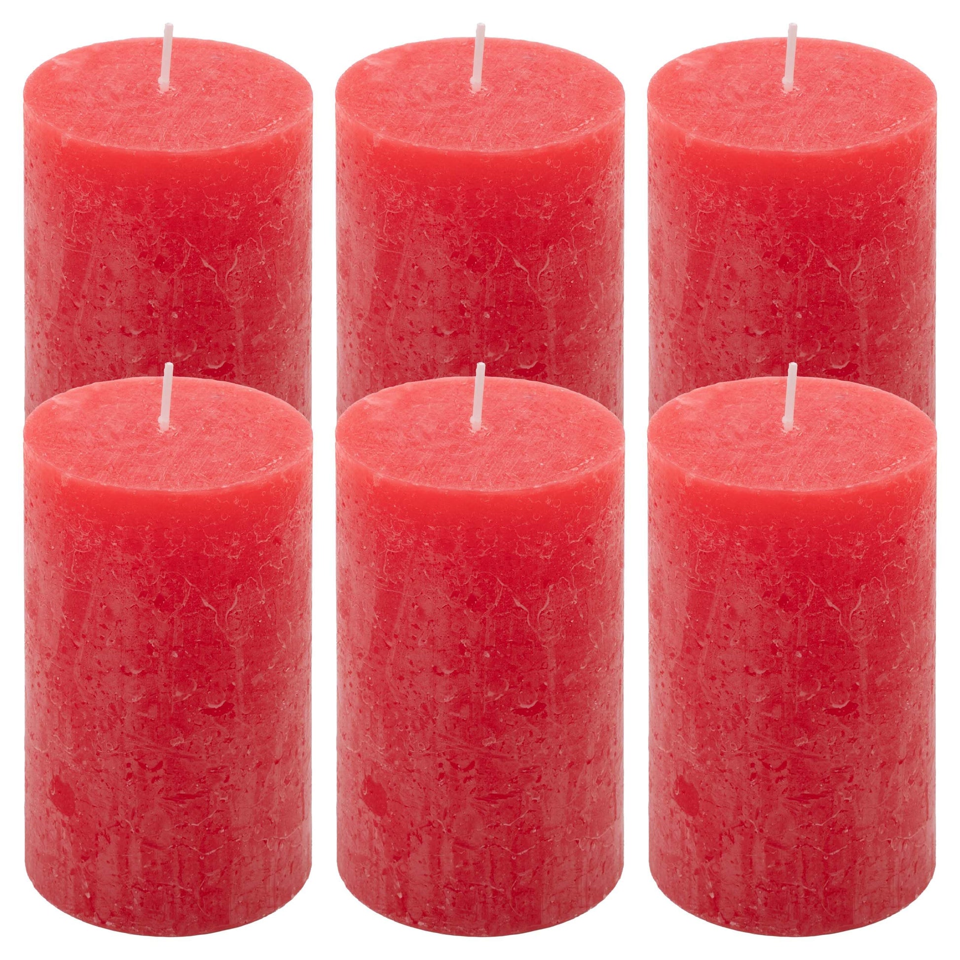 Rustic Candle Height 11.5 cm Diameter 6.8 cm Long Burning Time Round Candle Pillar Candles Candle Decoration Table Candles Christmas Candles Wedding Decoration (Orange, 6)