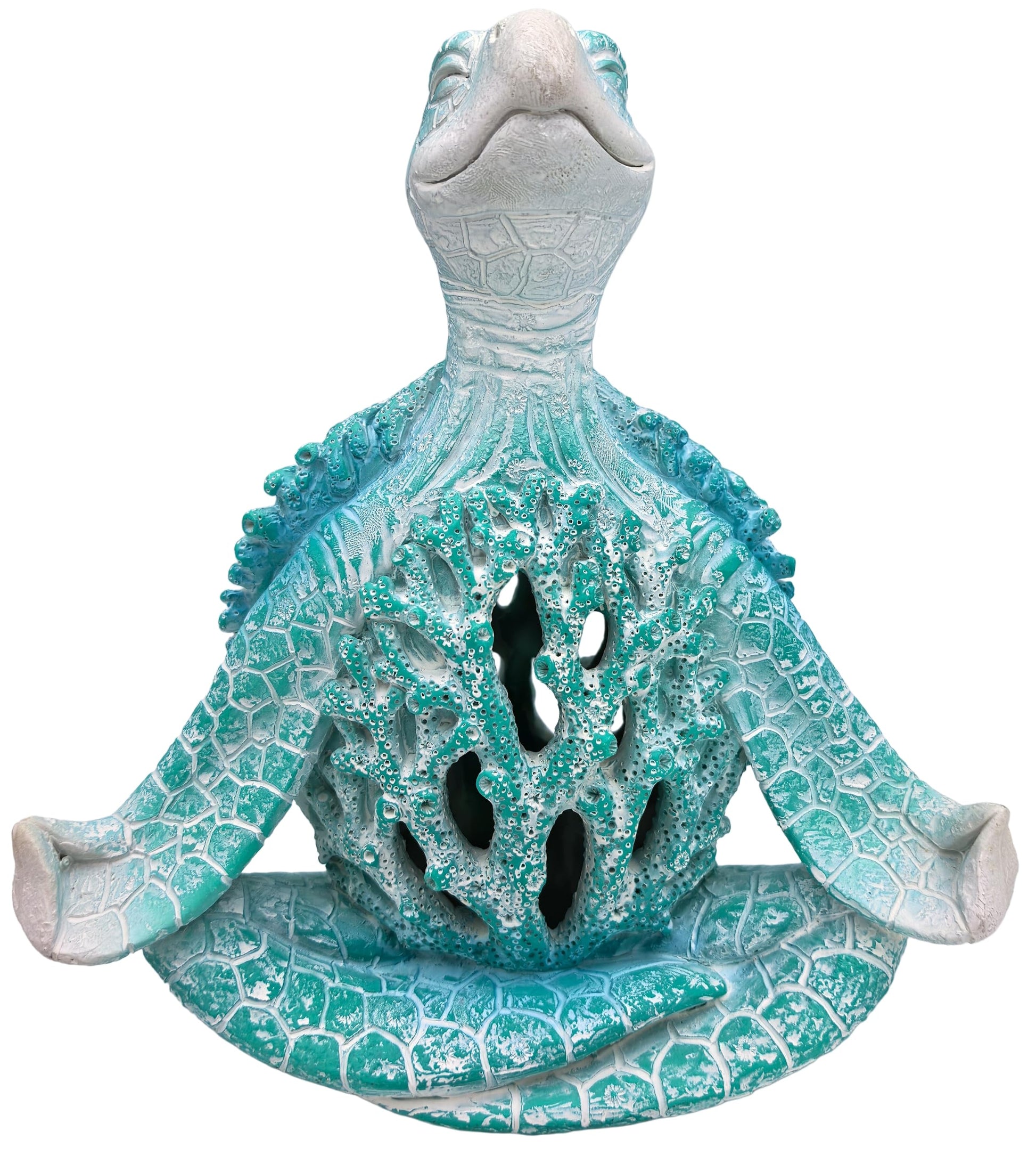 VVGIFTS Sea Turtle Meditation Zen Yoga Coastal Beach Resin Statue for Decor | Perfect bathroom decor and for home desk or shelf decoration ornament ,So well made, perfect size, beautiful vibrant colors.
