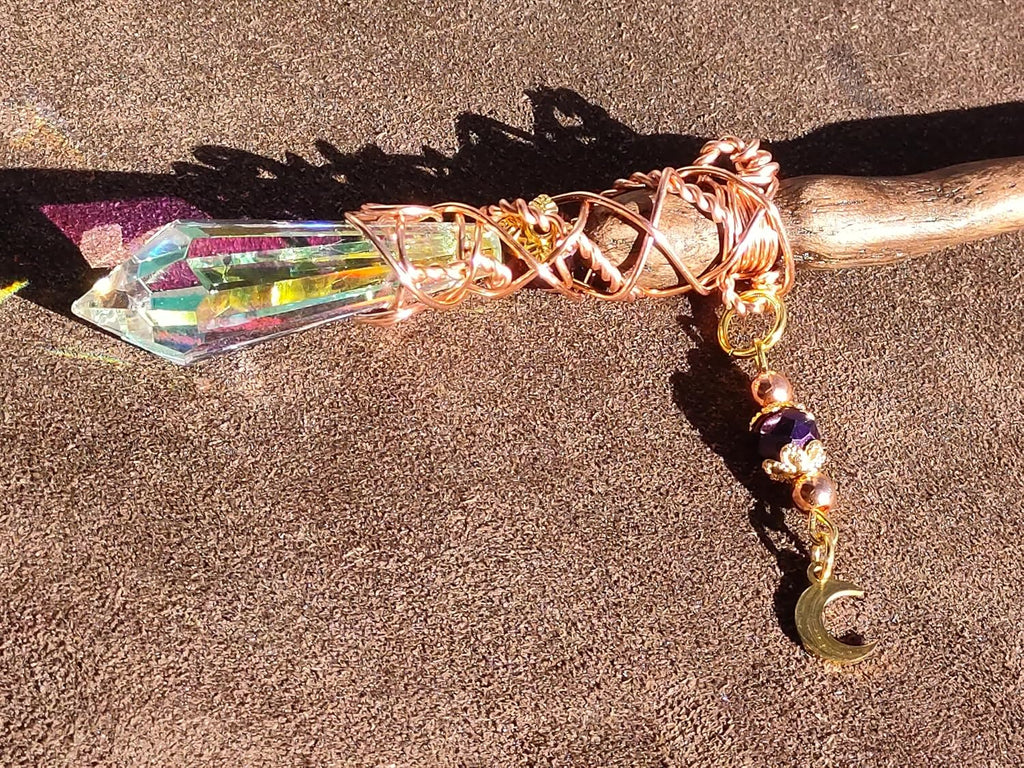 Merlin's Realm Lunar Prism Oak Magic Wand