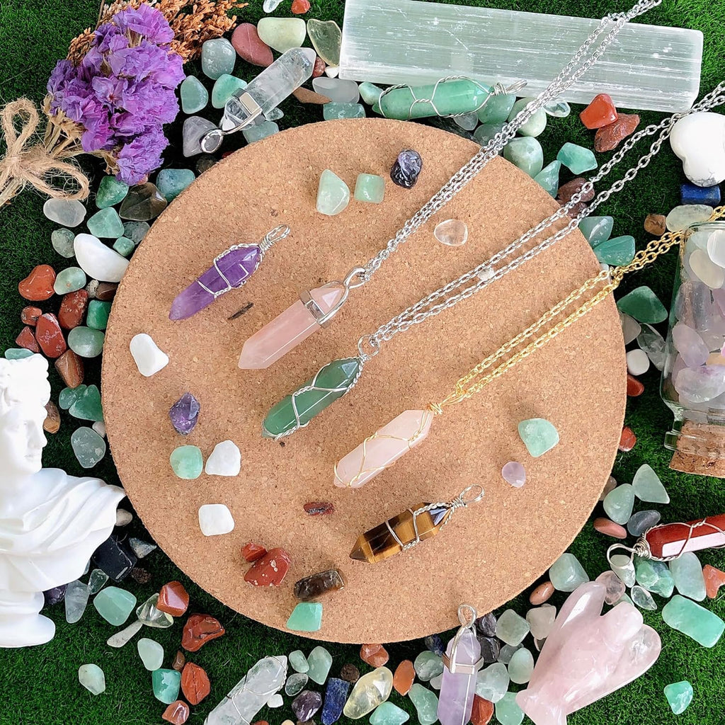 QINJIEJIE 20 Stück Edelsteine Sechseckige Kristalle Heilsteine Set Reiki Stein Amethyst Tigerauge Rosenquarz Heilende Kristall Edelstein Esoterik Geschenke Chakra Steine Spirituelle Deko