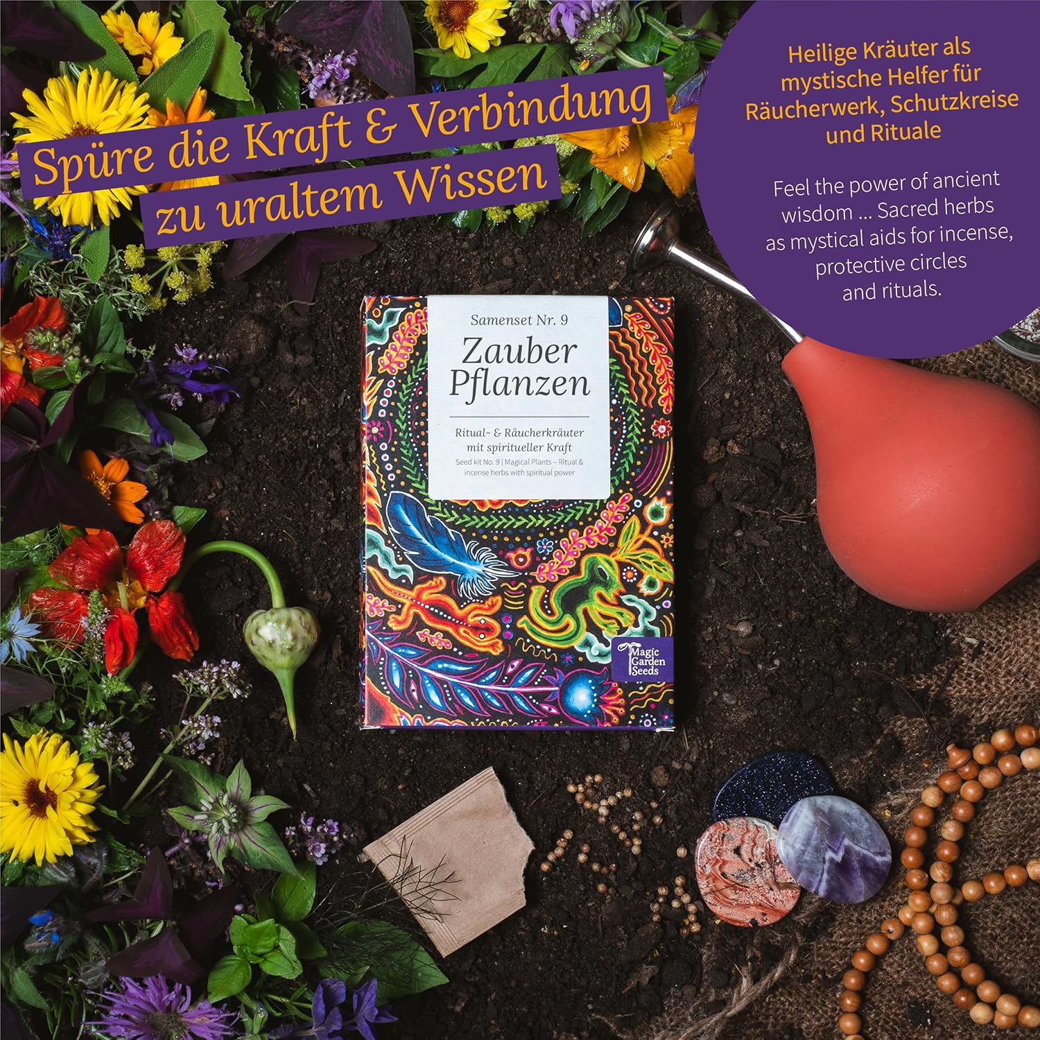 Magic Garden Seeds - Magic Plants with 6 Magic Herbs: Mugwort, Bilsenkraut, Alraune & More - Smoked Plants to Grow Yourself & Give as a Gift