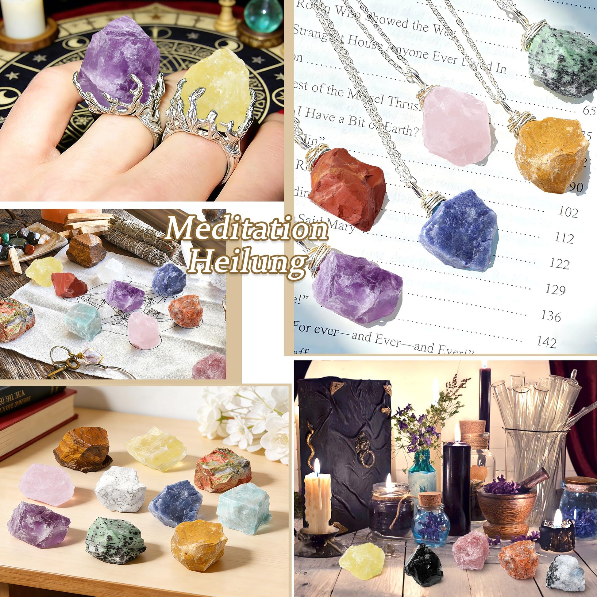 QINJIEJIE Citrin Kristall Große Kristall Rohstein 2 Stück 100% Natursteine Kristalle Raw Steine Premium Wasserstein für Meditation Reiki Dekosteine