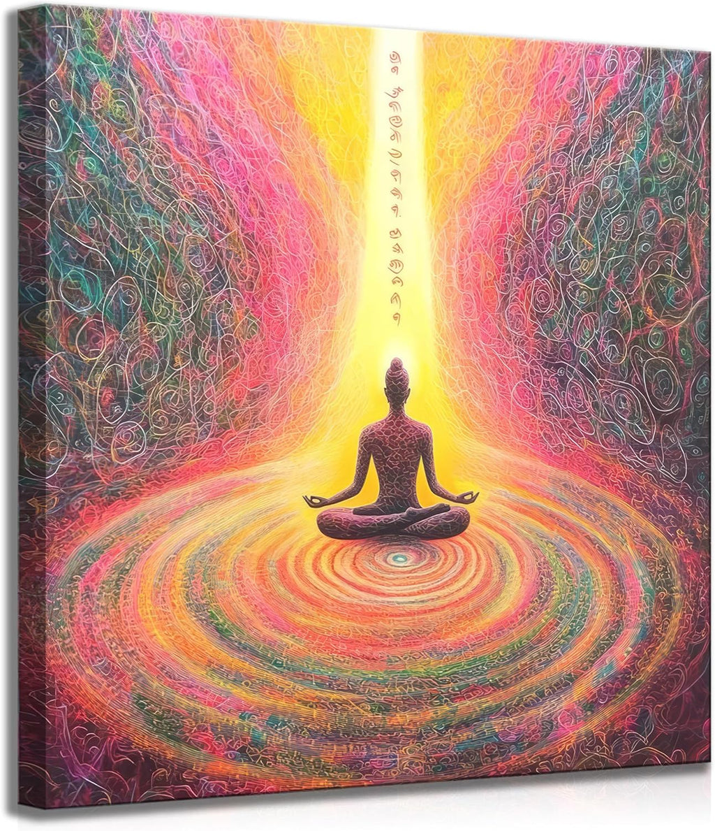 Kyczmys Chakra Chart Canvas Wall Art Zen Reiki Infographic Energy Healing Meditation Paintings Pictures Wall Decor Poster Artwork for Bedroom Yoga Studio Office Spa Home Decoration