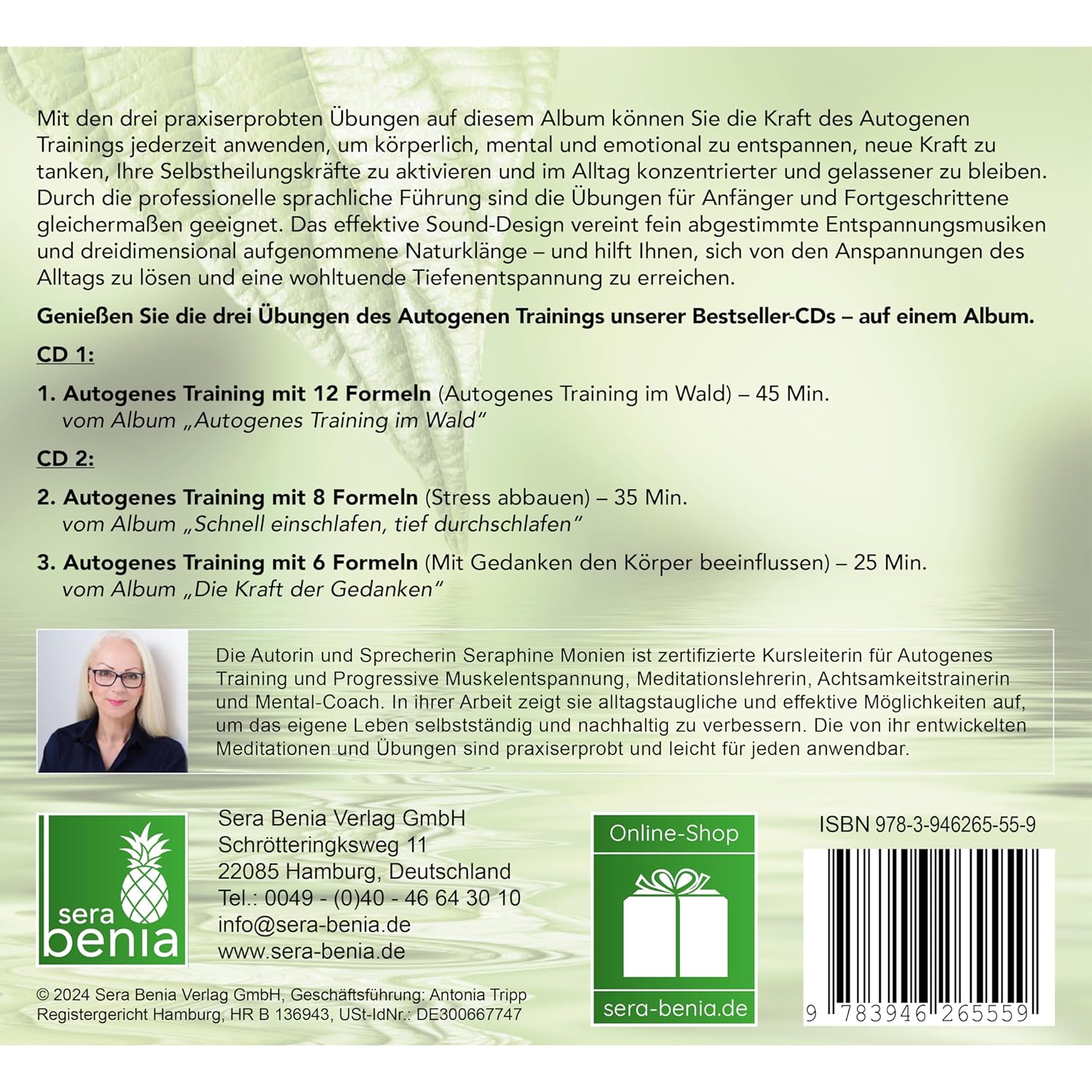 Autogenes Training | Übungen für die Gesundheit | 2 CDs | 3 Entspannungsübungen mit Entspannungsmusik {Tiefenentspannung, vegetatives Nervensystem beruhigen, Stressabbau, Konzentration steigern}
