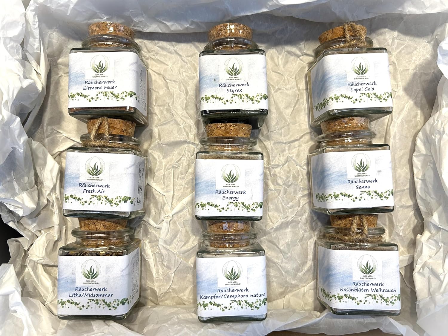 Räucherset Energy -9-teilig - Räucherwerke für eine harmonische Atmosphäre mit positiver Energie - in Geschenkverpackung