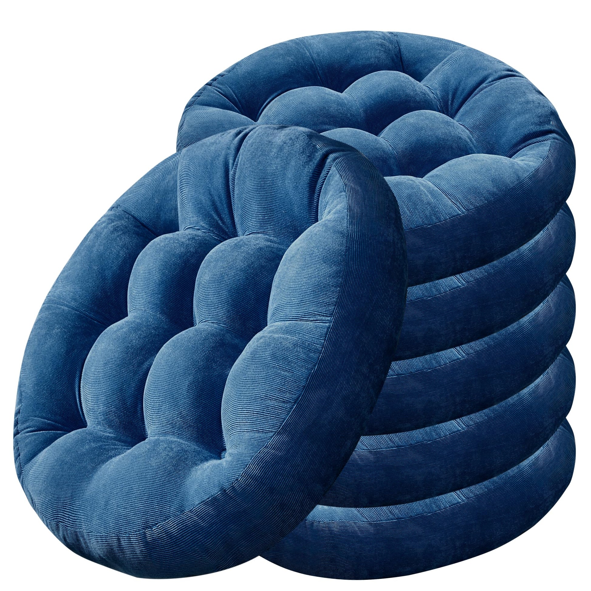 Degrees of Comfort Meditation Floor Pillow, Square Large Pillows Seating for Adults, Tufted Corduroy Thick Cushion for Living Room Tatami, Turquoise, 22x22 Inch