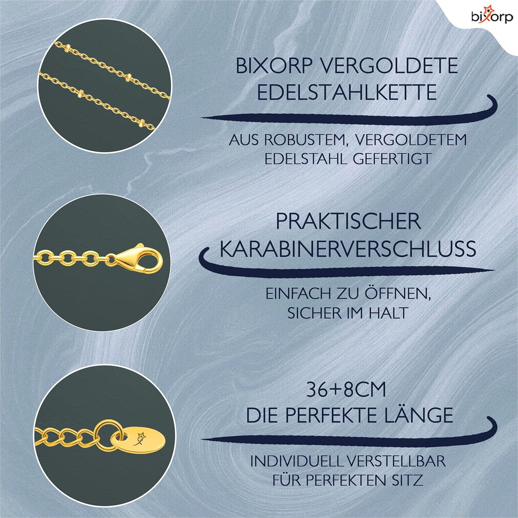 Chakra-Halskette aus rohen Edelsteinen mit 18 Karat Goldplattierung - Edelstahl - 36cm + 8cm verstellbar