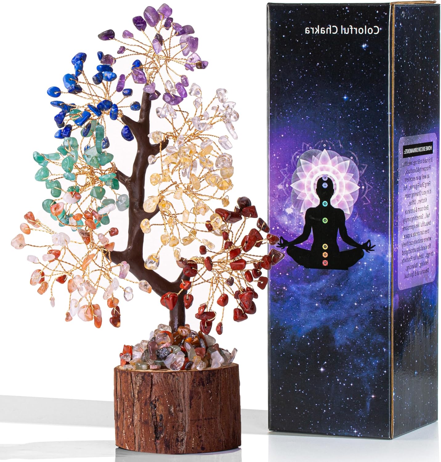 AWARDSEN Chakra Steine Kristallbaum, Lebensbaum, Edelsteinkristall Bonsai Baum, Geldbaum Schreibtisch Deko, Baum des Lebens, Spirituell Esoterik Feng Shui Deko, Spirituelle Geschenke für Frauen