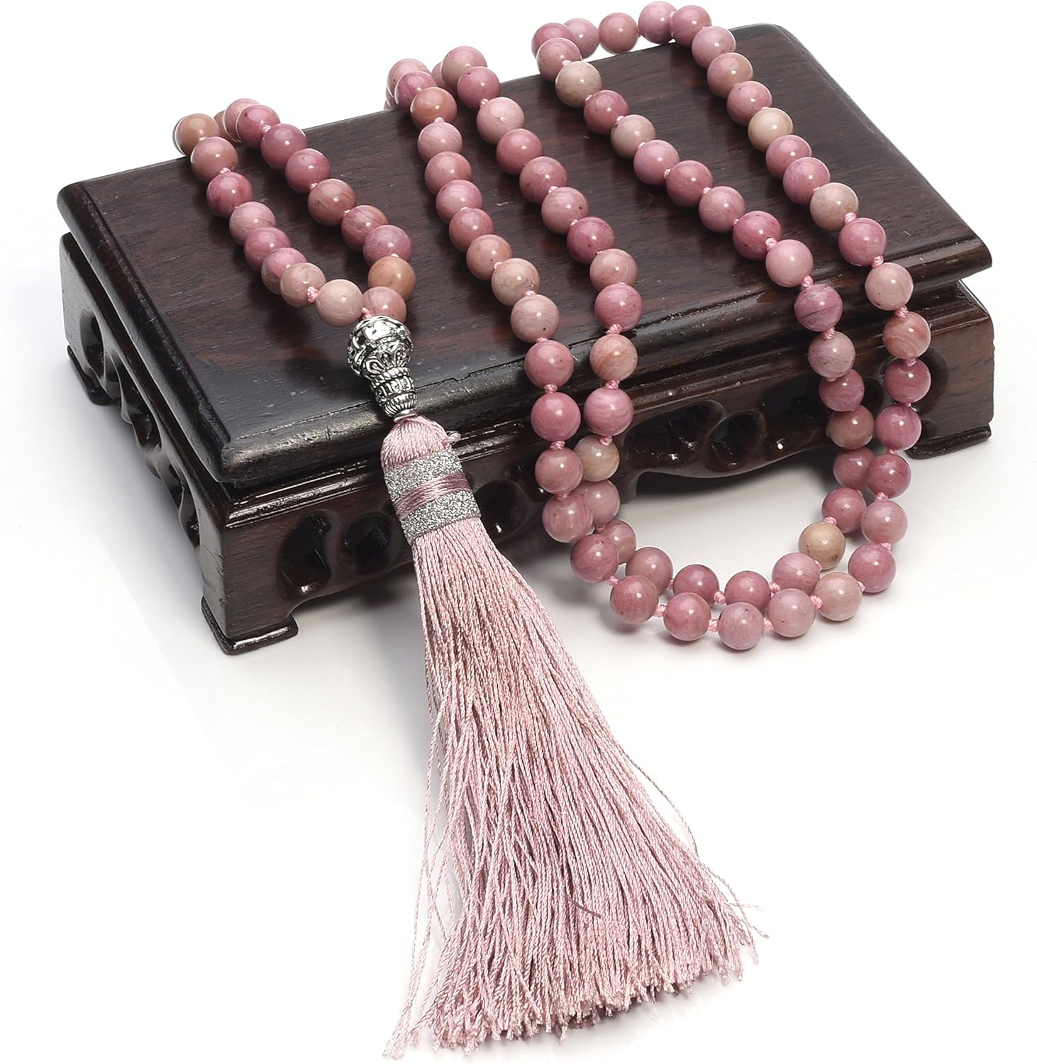 CrystalTears Mala Kette 108 Perlen Wickelarmband Chakra Steine Mala Armband mit Lebensbaum Anhänger 6mm Perlen Buddhismus Gebetskette Healing Reiki Halskette