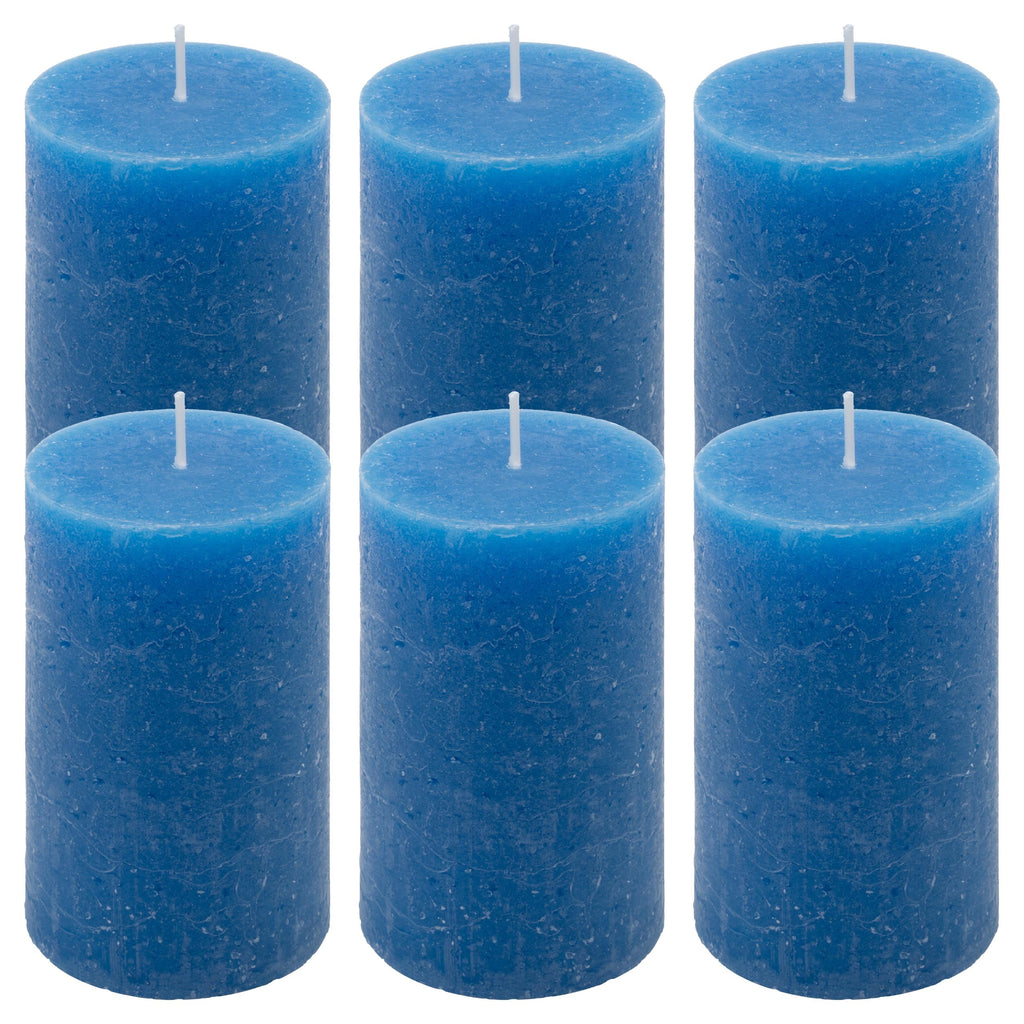Rustic Candle Height 11.5 cm Diameter 6.8 cm Long Burning Time Round Candle Pillar Candles Candle Decoration Table Candles Christmas Candles Wedding Decoration (Orange, 6)