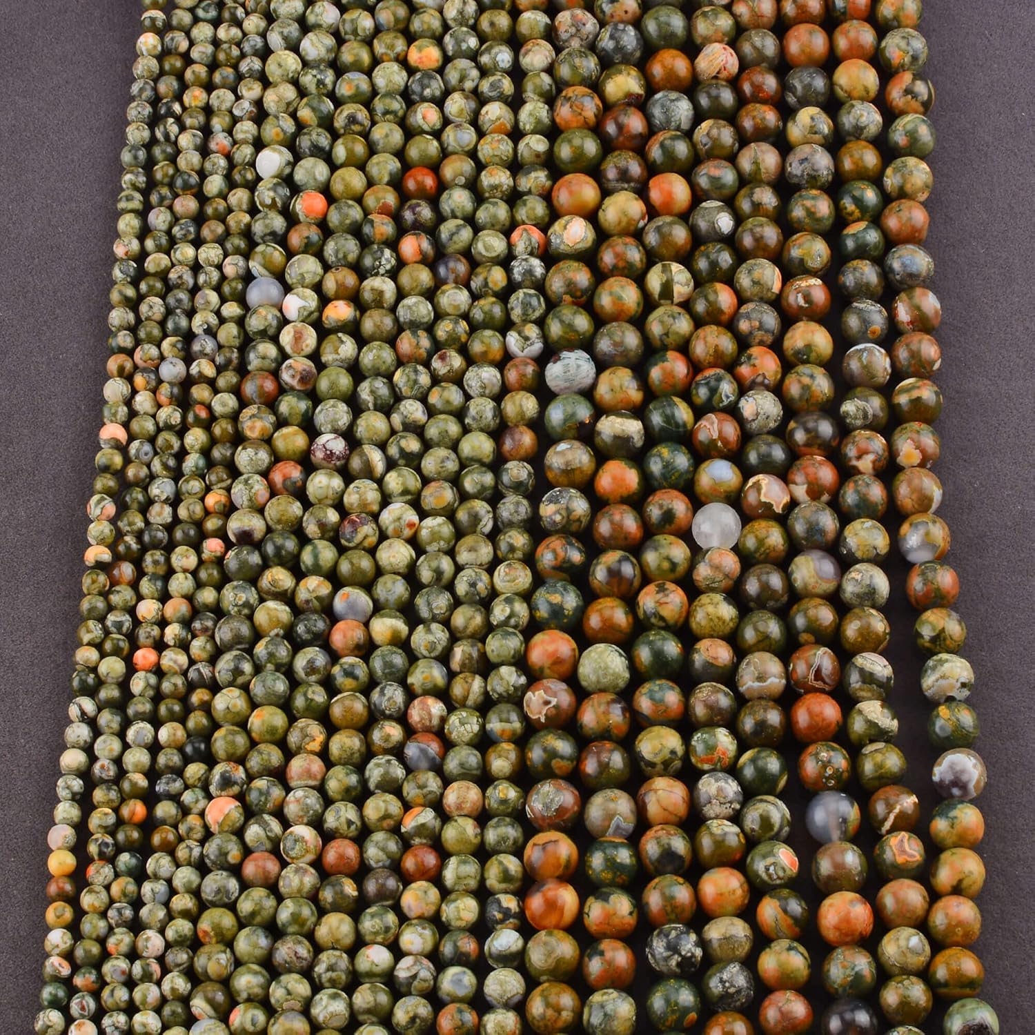 Natural Semi-Precious Stones Beads for Threading 38 cm String Round 4 6 8 10 12 mm