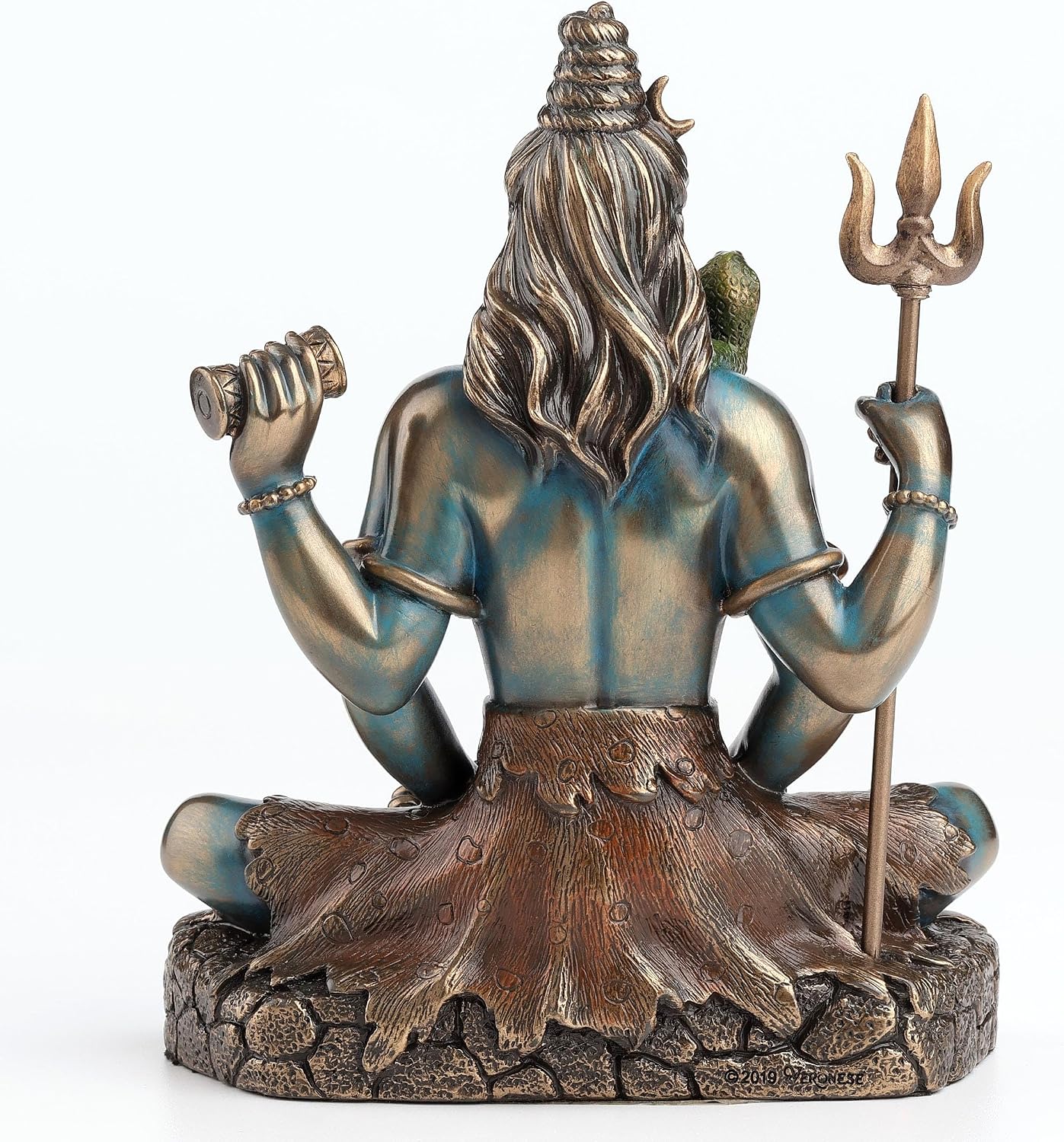 Veronese Design Lord Shiva Statue 6.25 Inch - Hindu God Meditation Figurine in Lotus Pose - Cold Cast Bronze Finish Resin Sculpture - Spiritual Home Decor & Religious Gift for Collectors