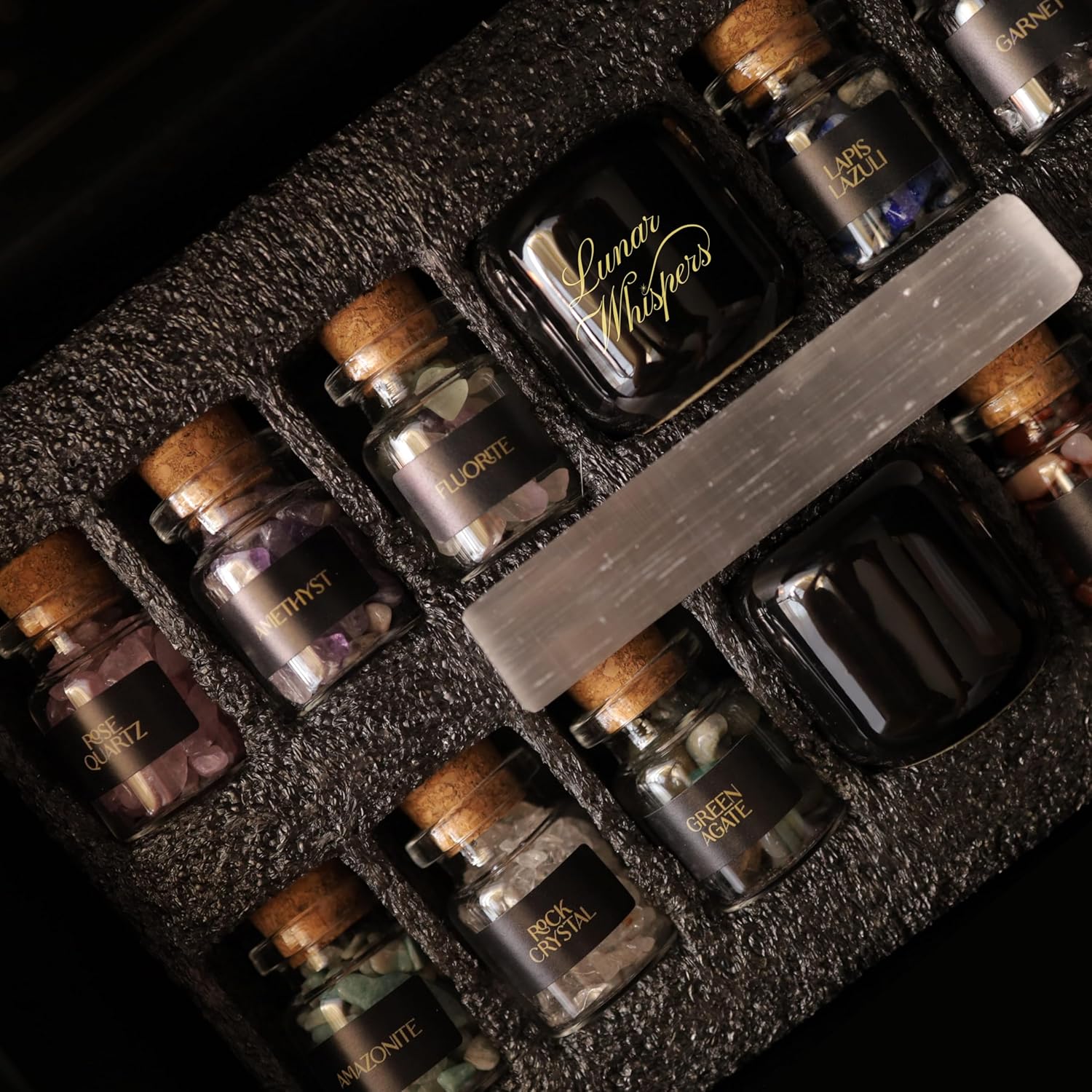 Großes Hexerei-Set 70-teilig – Premium Hexen-Kit für Anfänger – Wicca-Zubehör und Werkzeuge – Altarbild, Kristalle, Edelsteine, Kräuter, Zauberkerzen