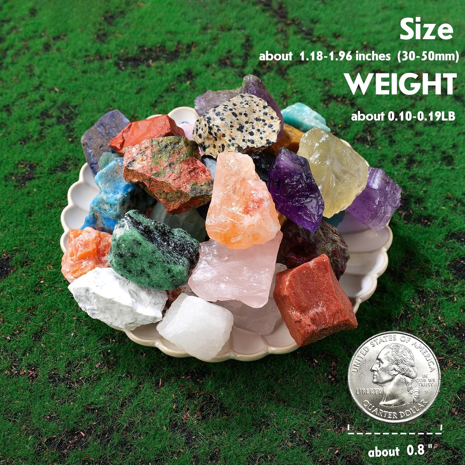 RJINGSHI natürlichen Kristall Himalaya-Salz über 1,18-1,96" Heilung Kristall unregelmäßige rohe Steine Chakra rohen Stein Meditation Stein