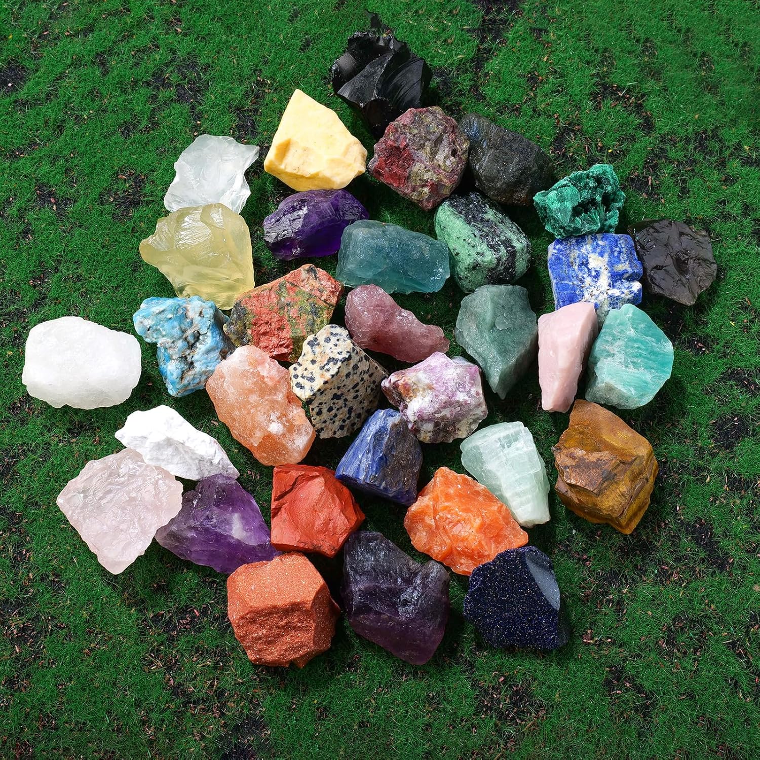 RJINGSHI natürlichen Kristall Himalaya-Salz über 1,18-1,96" Heilung Kristall unregelmäßige rohe Steine Chakra rohen Stein Meditation Stein