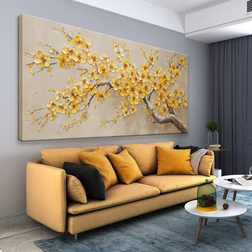 Golden Tree Of Life Wall Art Decor Modern Art Wall Decor Ready To Hang Artwork Canvas Wall Art For Bedroom Living Room Bathroom Office Kitchen Canvas Prints 20x40 Inch