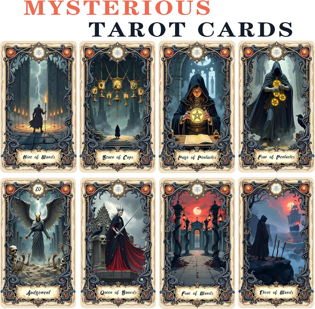 Gothic Tarot Deck, 78-Card Deck of Original Art - an intuitive Fortune-Telling and Spiritual Divination Tool for Both Beginners and Experts