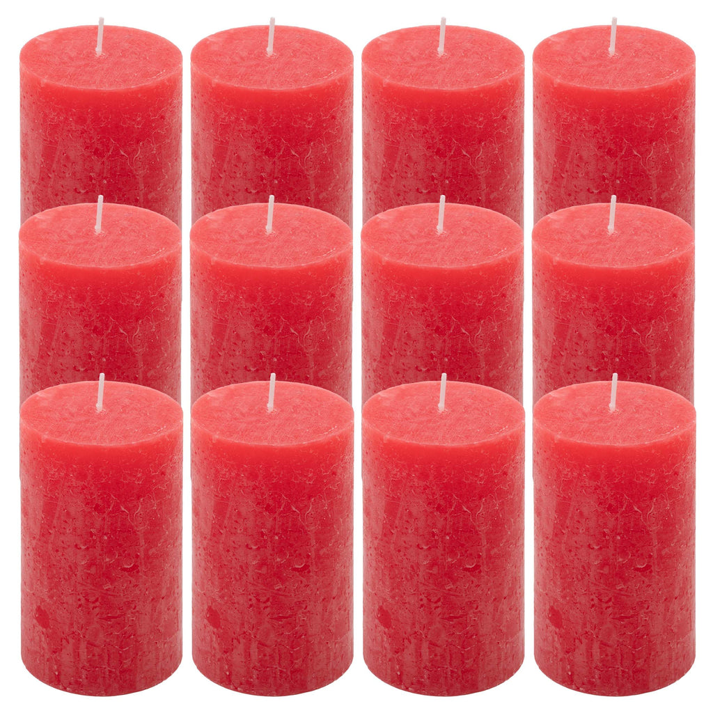 Rustic Candle Height 11.5 cm Diameter 6.8 cm Long Burning Time Round Candle Pillar Candles Candle Decoration Table Candles Christmas Candles Wedding Decoration (Orange, 6)