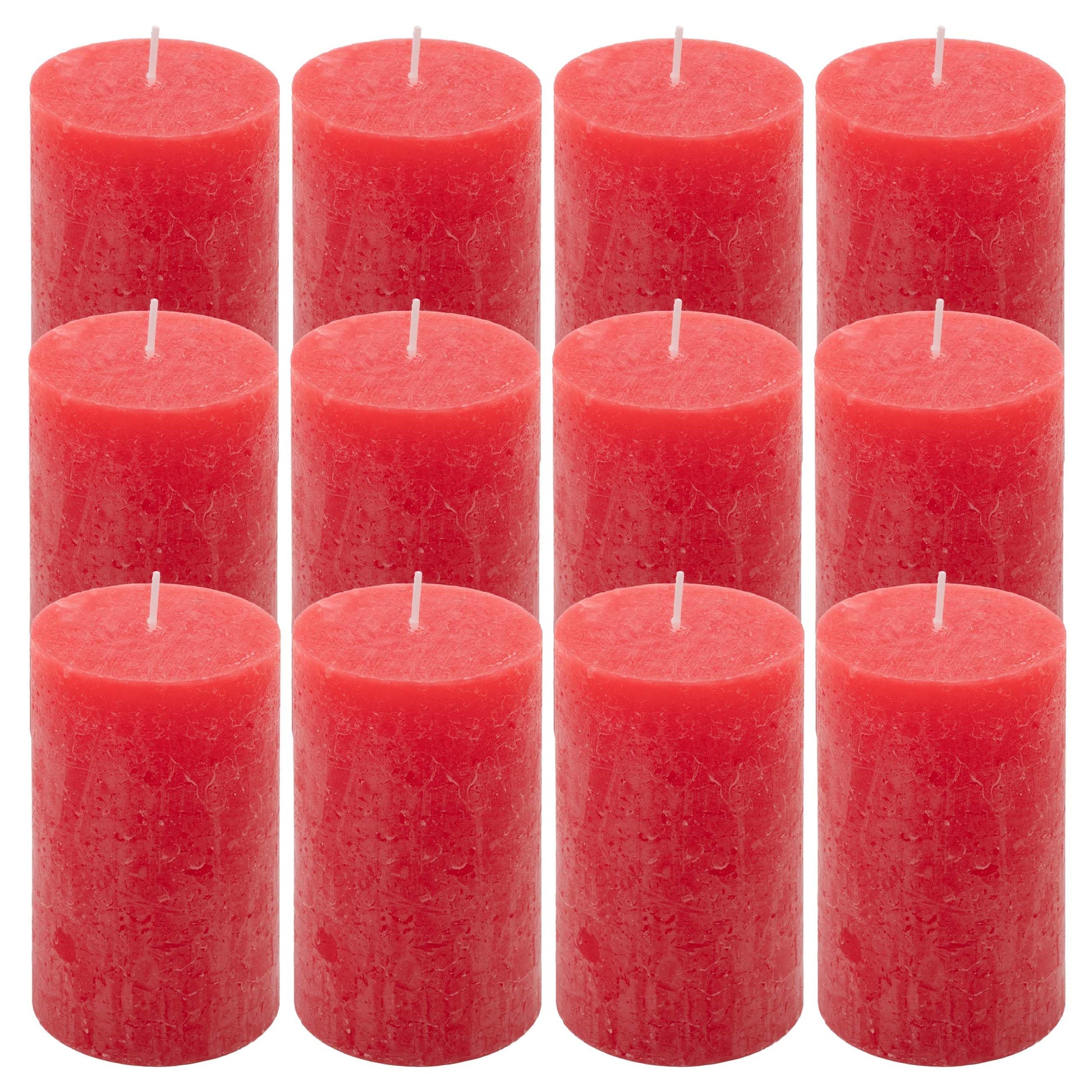 Rustic Candle Height 11.5 cm Diameter 6.8 cm Long Burning Time Round Candle Pillar Candles Candle Decoration Table Candles Christmas Candles Wedding Decoration (Orange, 6)