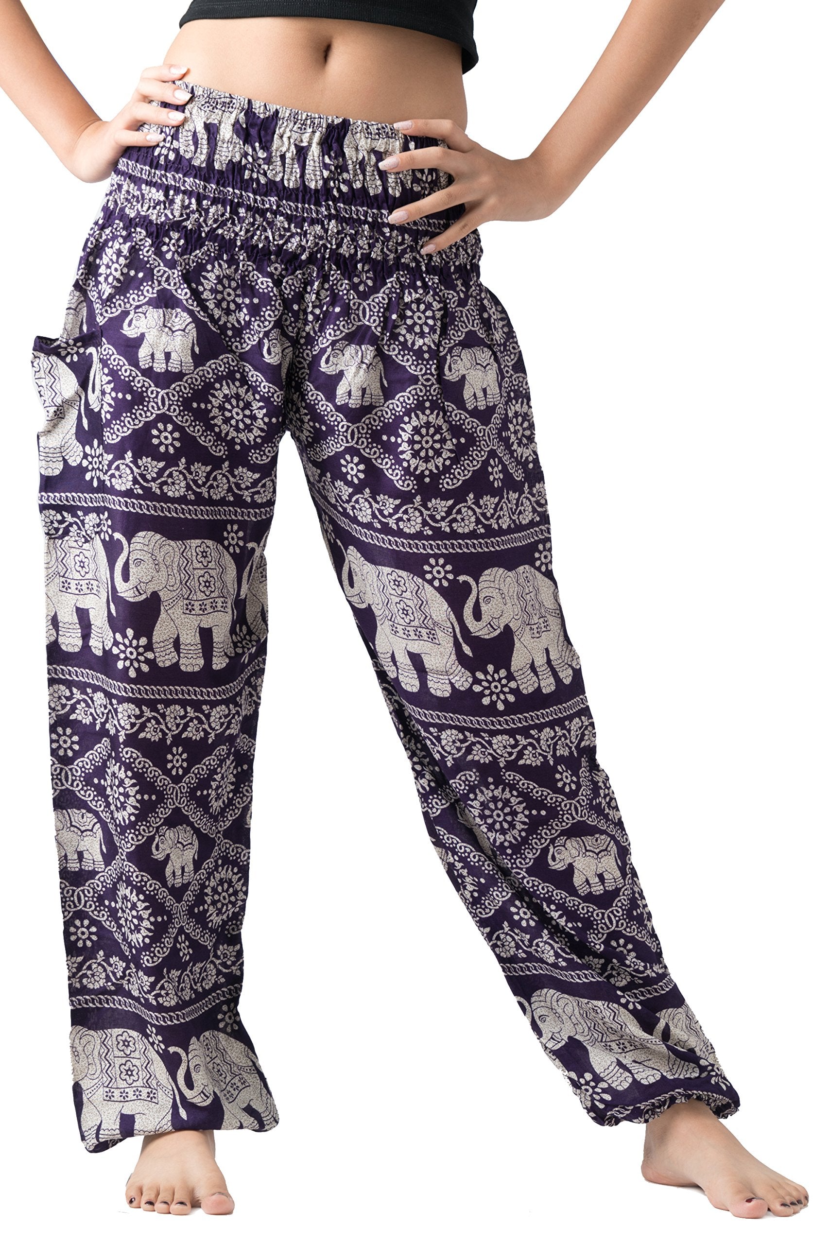 B BANGKOK PANTS Harem Pants Women Yoga Boho Clothes with Pockets